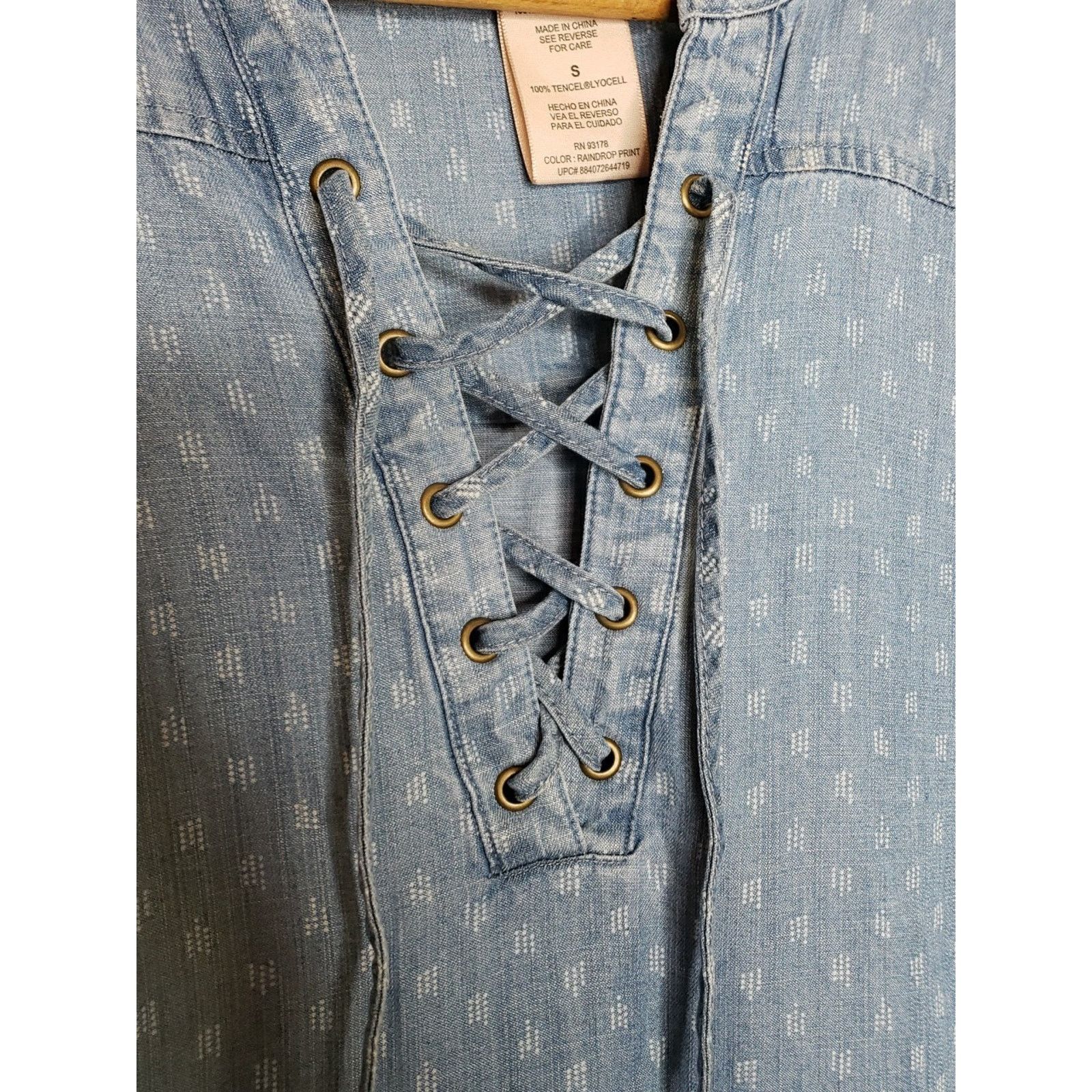 Alberta Ferretti Philosophy Dress Size SMALL Boho Lace Up Neckline Tab Sleeve Size S / US 4 / IT 40 - 3 Thumbnail