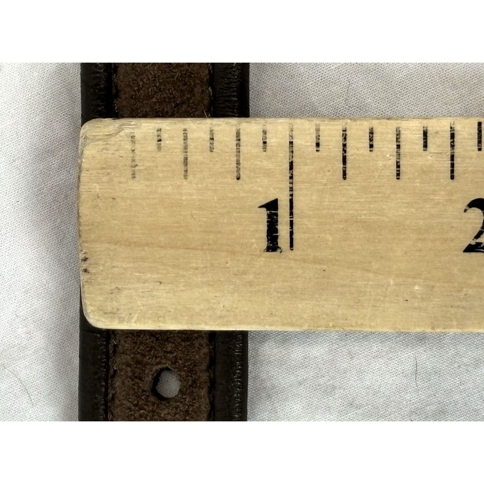 Vintage Tanner Leather Suede Narrow Belt Brown 32-36 Large Adult Italy Belt Woman Regular Size L Size ONE SIZE - 6 Thumbnail