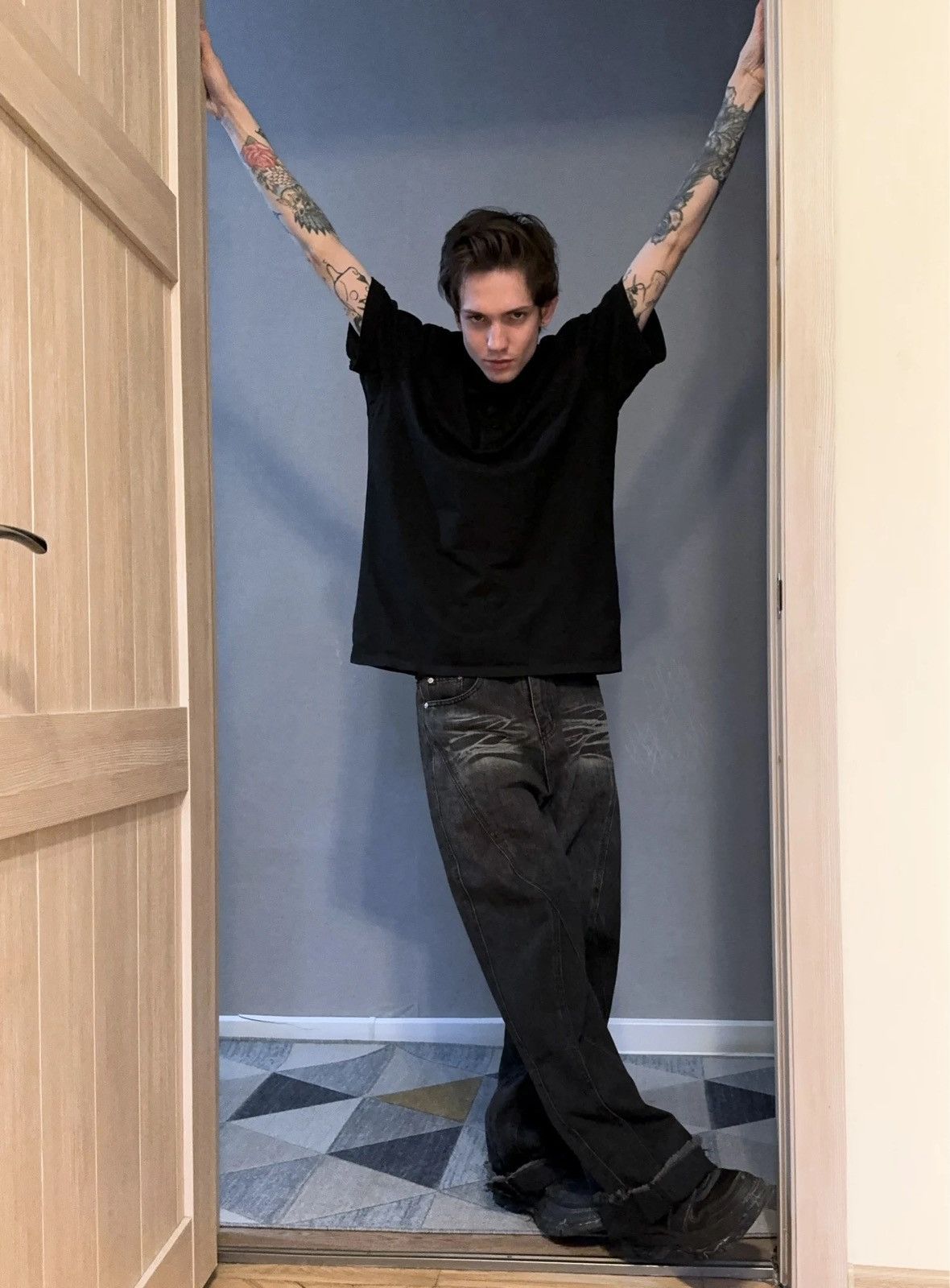 Japanese Brand × Vintage Streetwear Baggy Loose Wide Leg Jeans Pants Size US 32 / EU 48 - 9 Thumbnail