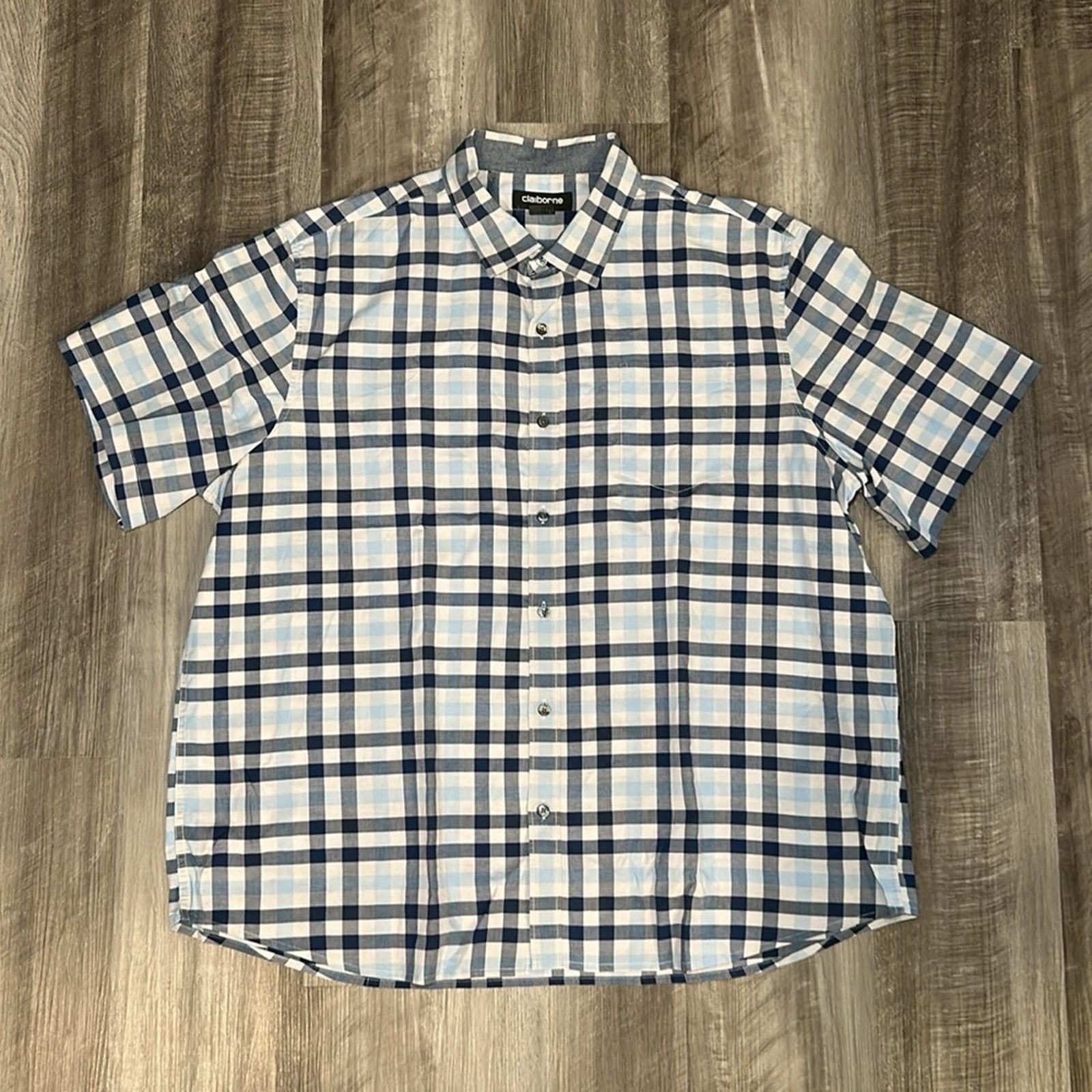 Liz Claiborne Claiborne Stretch Short Sleeve Button Down - 2XL Size US XXL / EU 58 / 5 - 2 Thumbnail