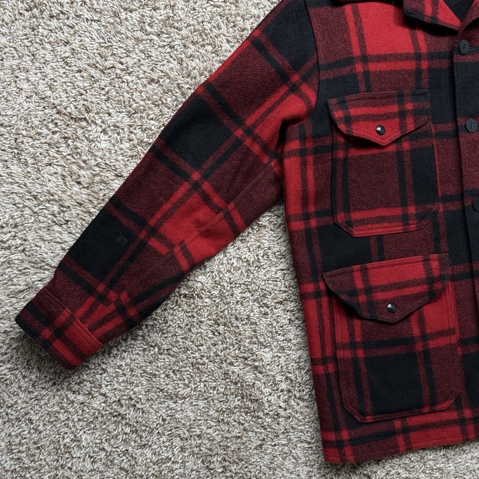 Pendleton × Vintage Vintage Pendleton Buffalo Plaid Wool Mackinaw Red Jacket Size US L / EU 52-54 / 3 - 7 Thumbnail