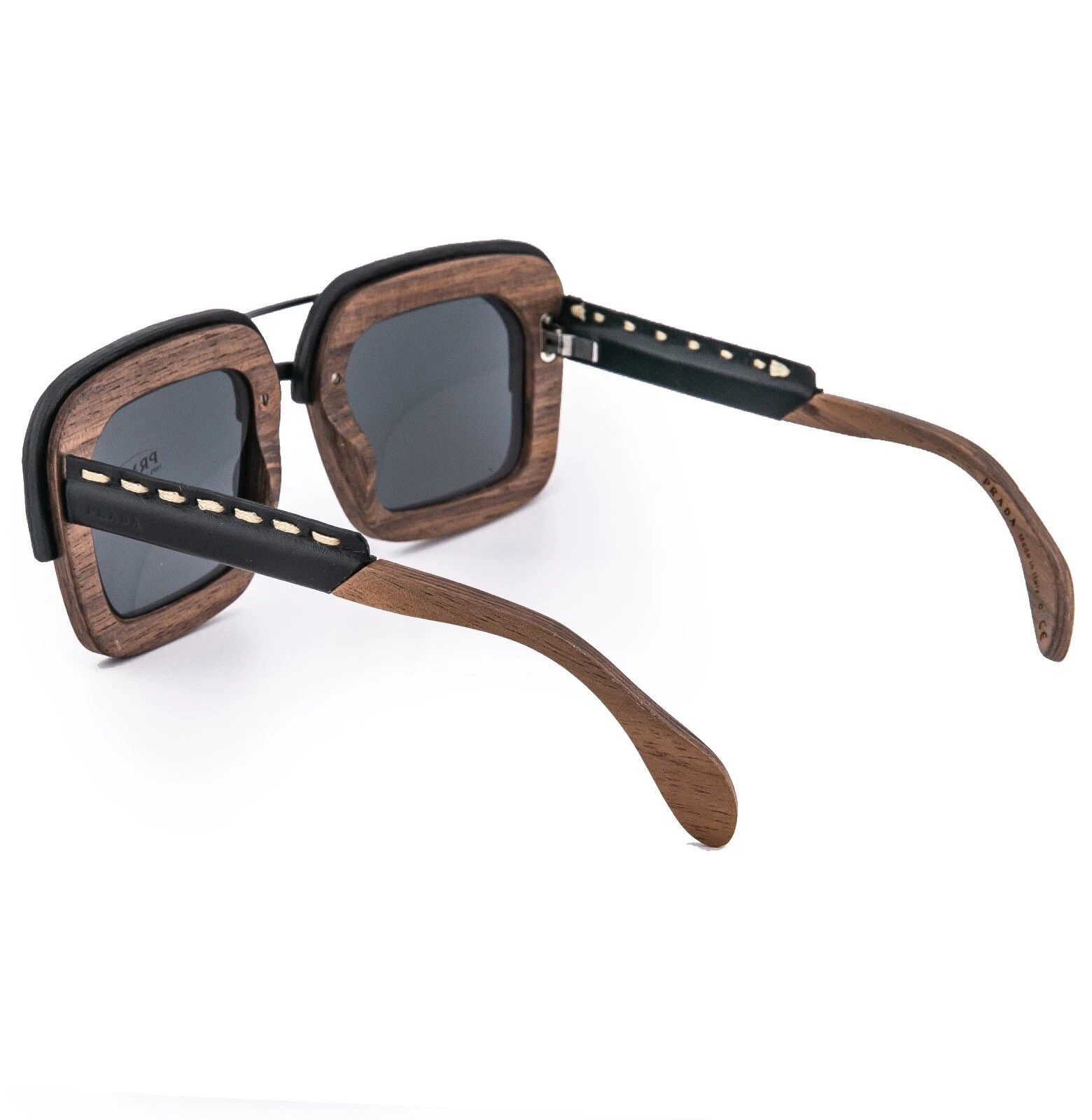 Prada PRADA 26R PR26RS RAW Brown Canaletto Black Sunglasses Size ONE SIZE - 2 Thumbnail