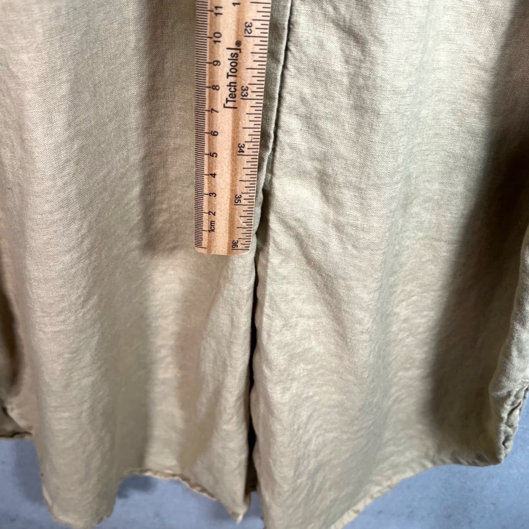 Oak + Fort Oak + Fort Shirt Dress Womens Small Beige Linen Button-Front Midi W/ Waist Tie Daywear Casual Summer Spring Size S / US 4 / IT 40 - 6 Thumbnail
