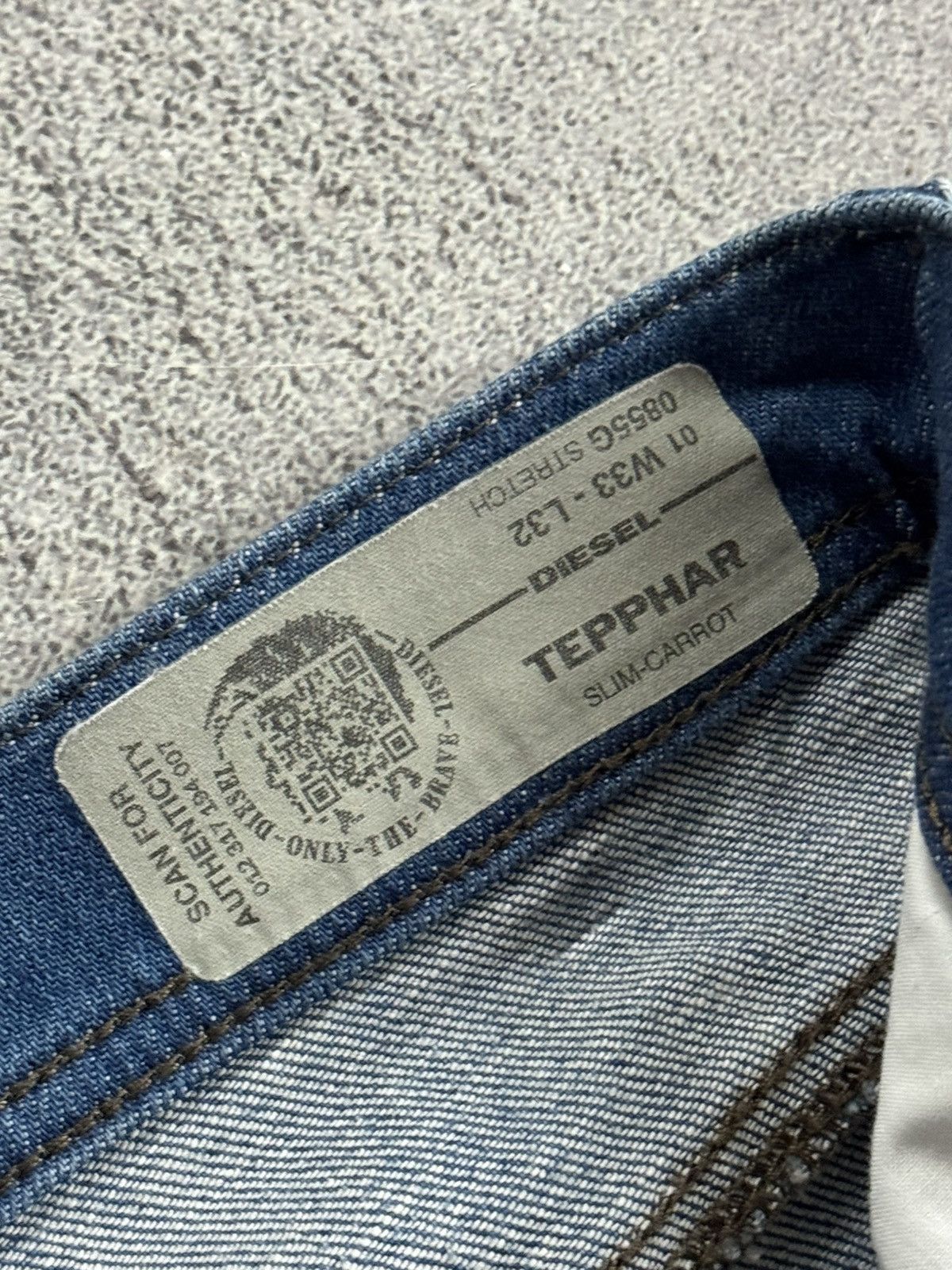 Diesel Diesel 33/32 Tepphar slim carrot denim pants jeans trousers Size US 33 - 11 Thumbnail