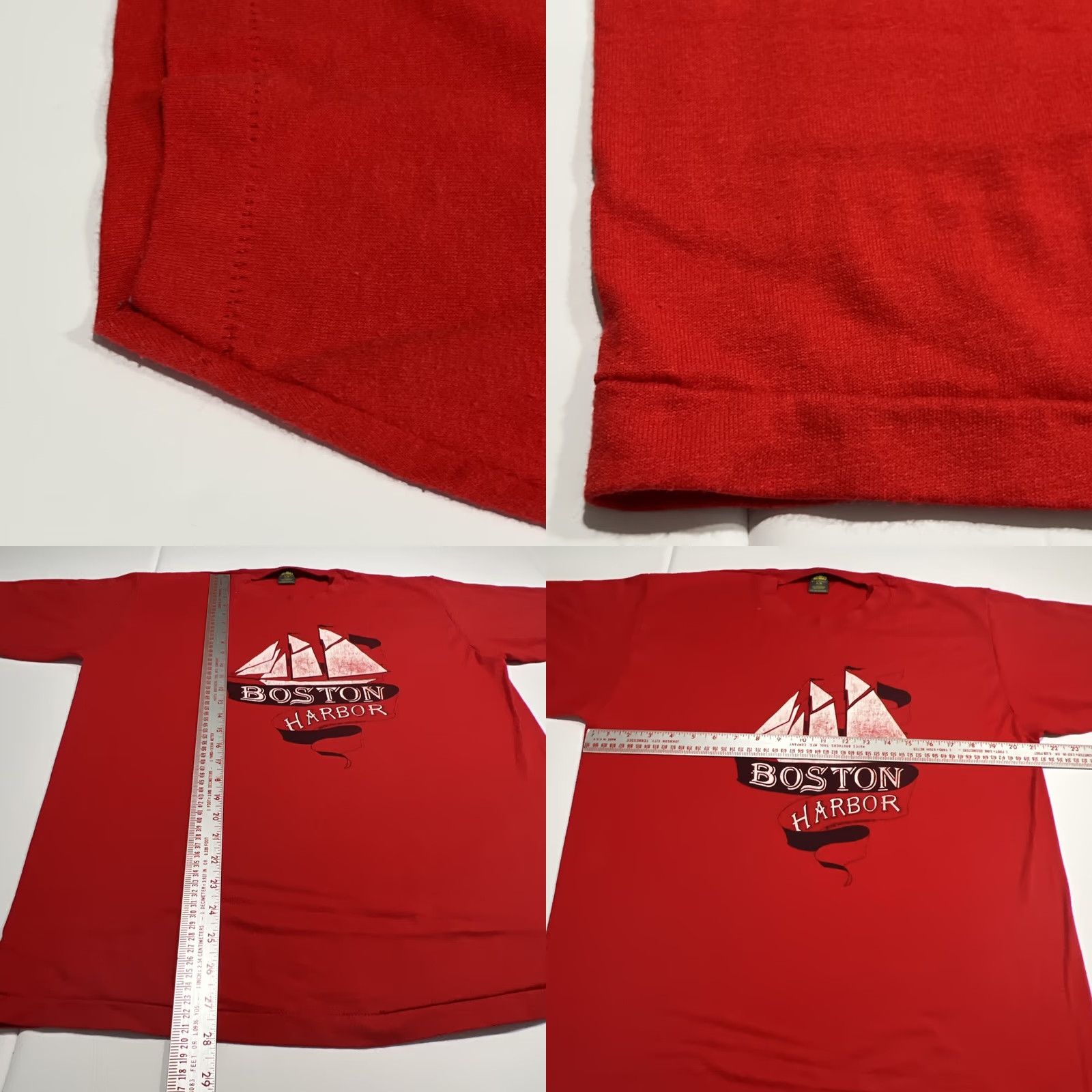 Jerzees VINTAGE Boston Harbor 1985 Jerzees Russell Red Graphic Shirt XL Unisex Short Sleeve Size US XL / EU 56 / 4 - 8 Thumbnail