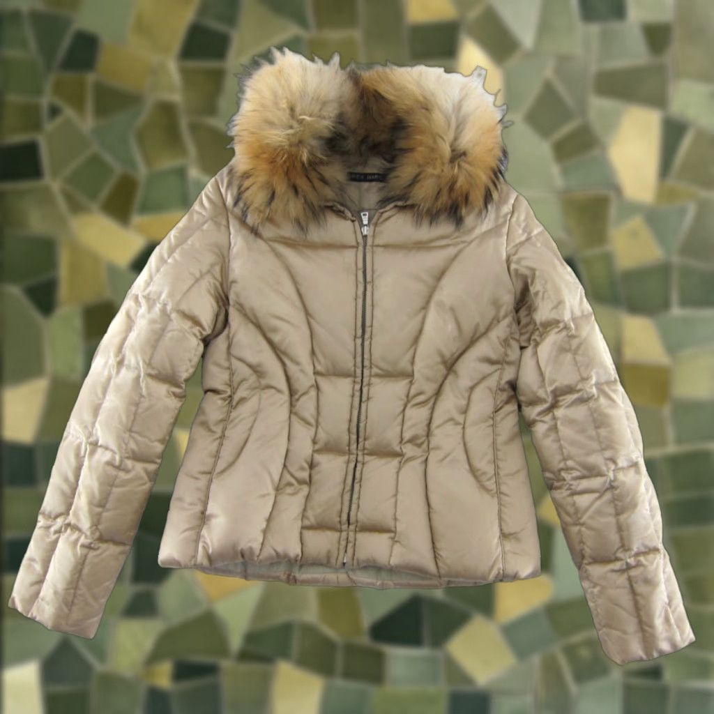 Andrew Marc Andrew Mark Gold Quilted Removable Faux Fur Down Feather Puffer Jacket Medium Size M / US 6-8 / IT 42-44 - 1 Thumbnail