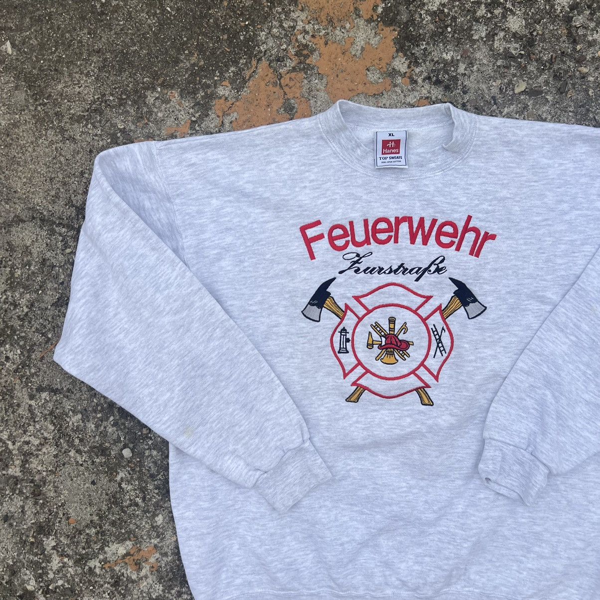 Japanese Brand × Vintage Vintage Firefighters Embroidered Logo Sweatshirt Size US XL / EU 56 / 4 - 3 Thumbnail