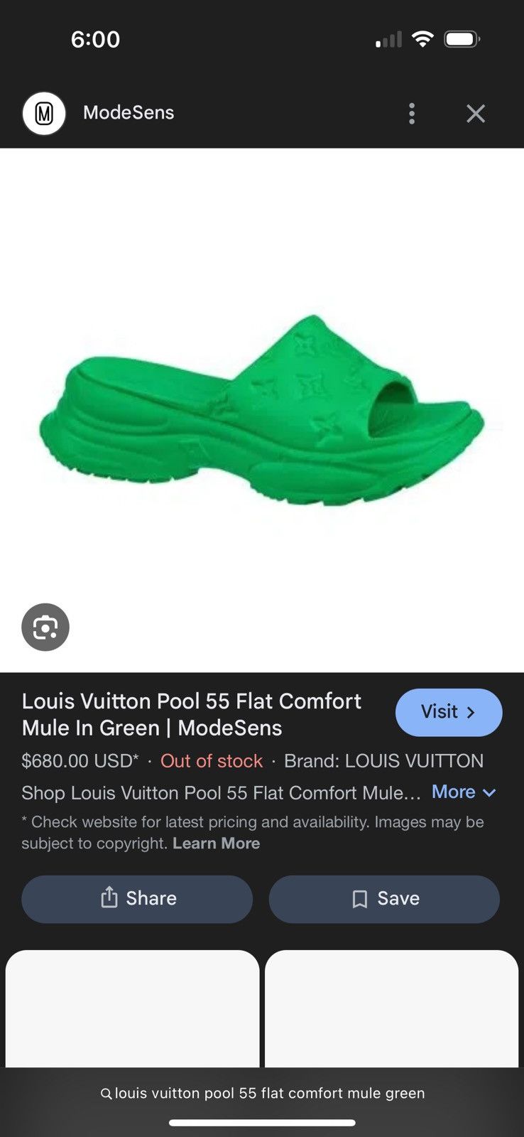 Louis Vuitton Louis Vuitton Pool 55 Flat Comfort Mule In Green Size US 6 / IT 36 - 4 Thumbnail
