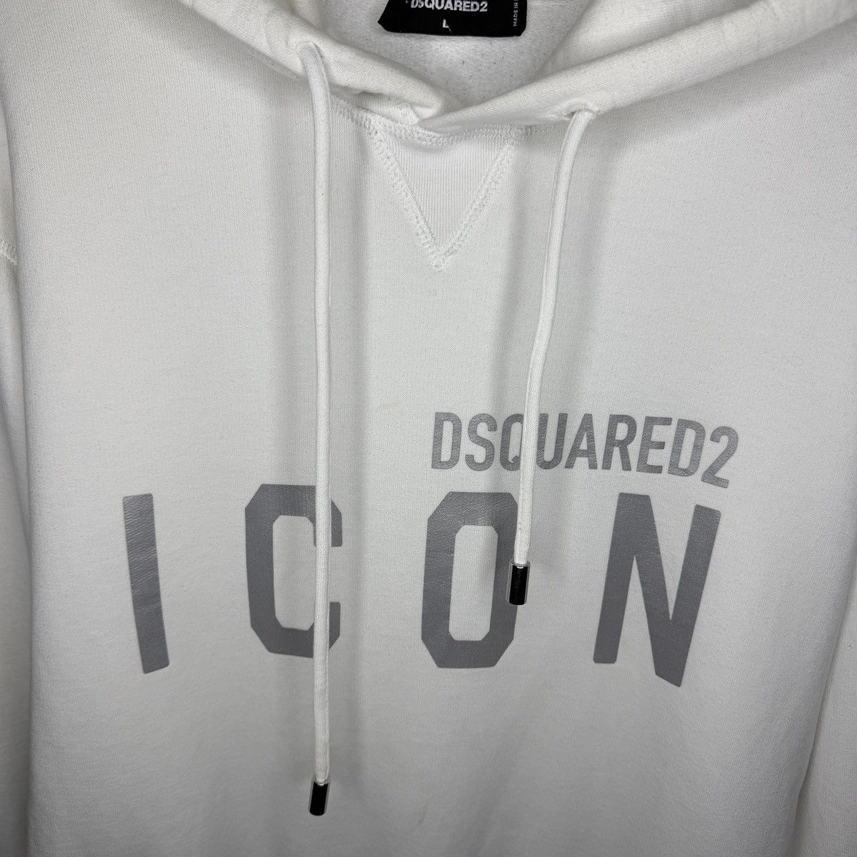 Dsquared2 Vintage White Sweatshirt Hoodie Print Big Logo Dsquared2 Size US L / EU 52-54 / 3 - 4 Thumbnail