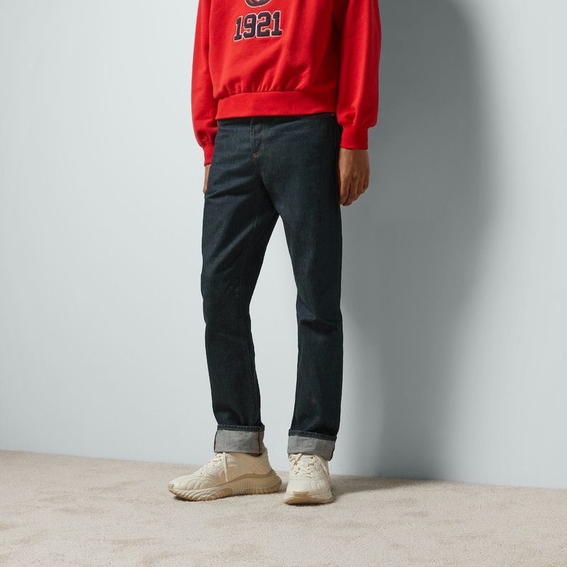 Gucci o1loc1c0126 774080 Denim Pant With Horsebit in Dark Blue Size US 31 - 6 Thumbnail