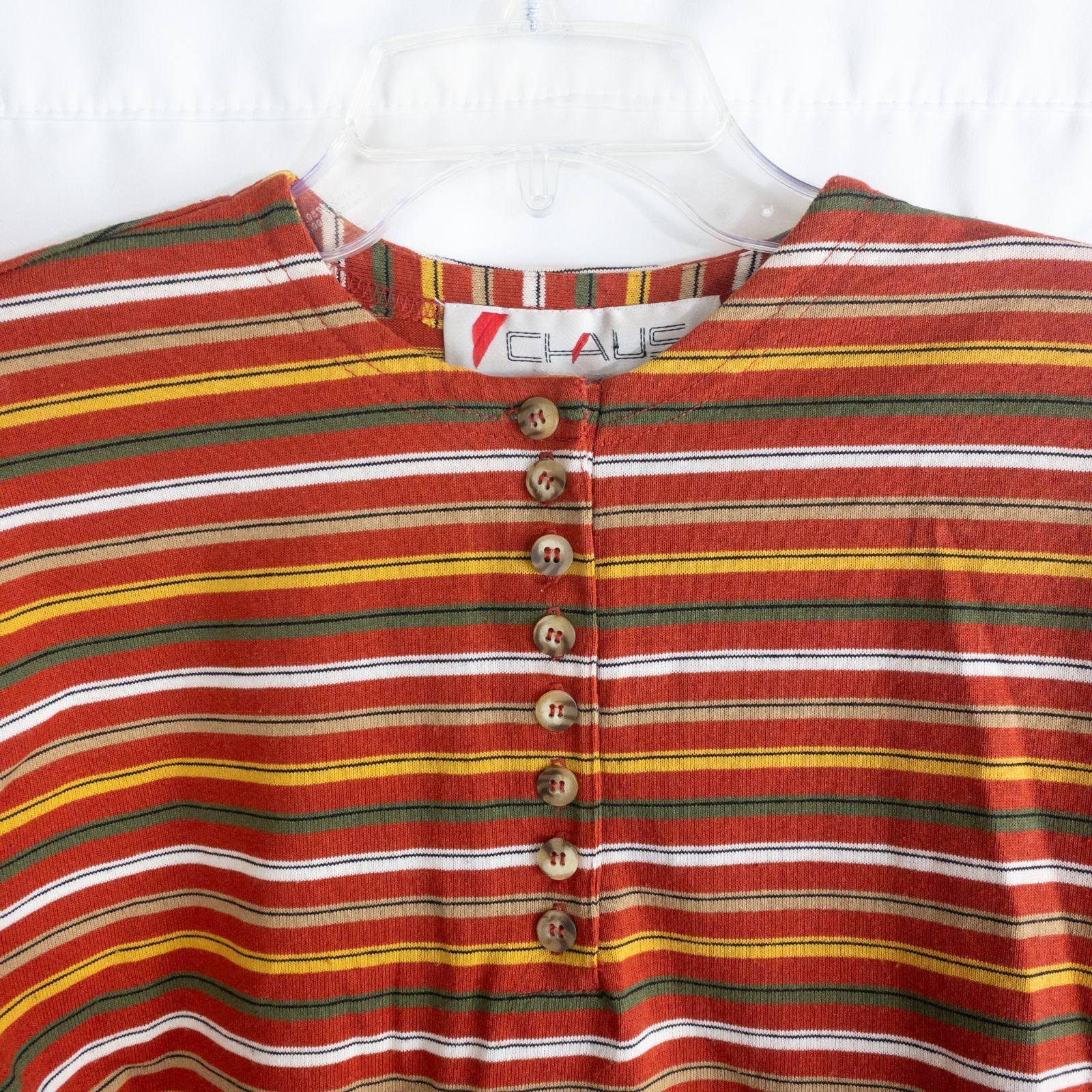 Other Chaus Vintage Orange & Red Striped Shirt Womens Small Size S / US 4 / IT 40 - 3 Thumbnail