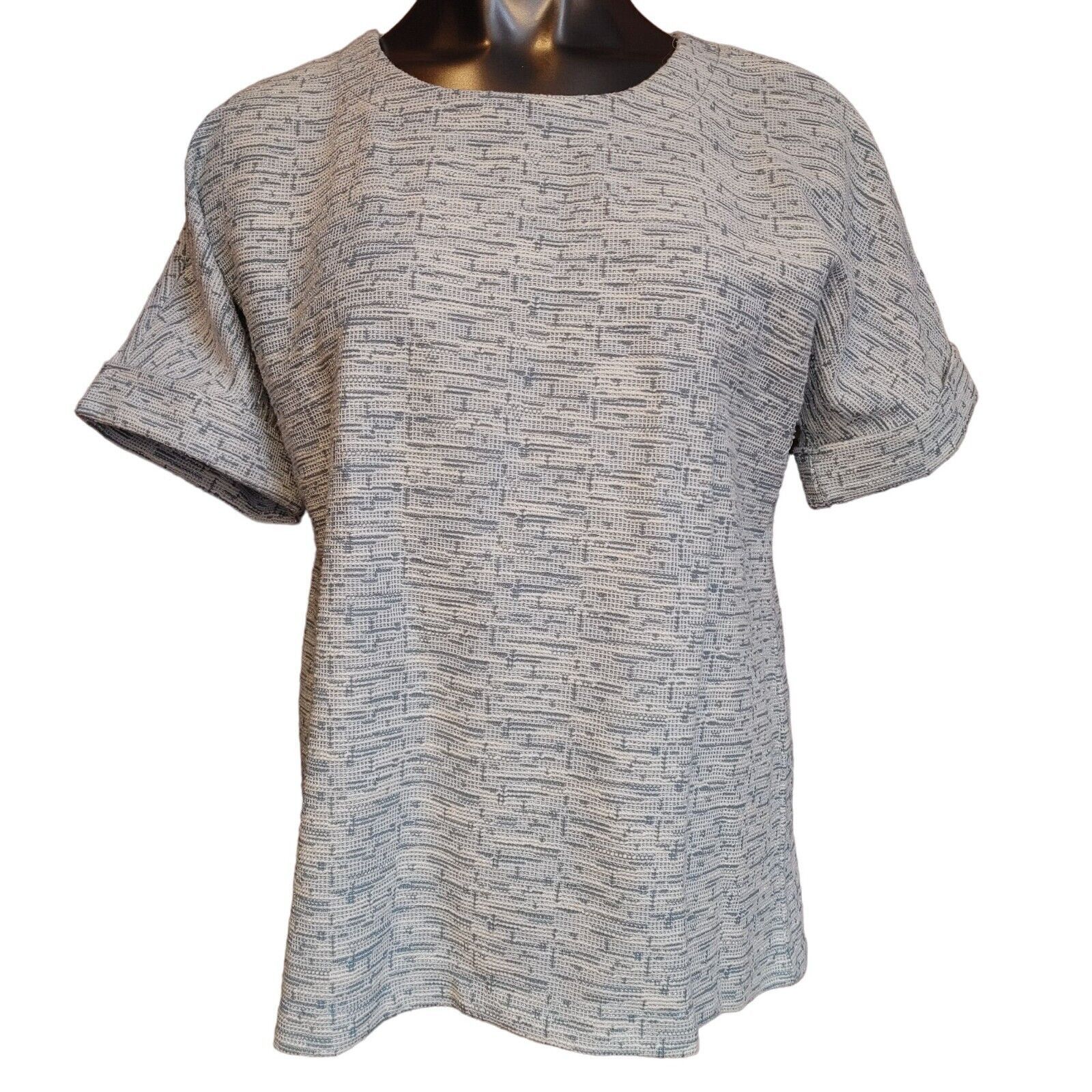 Other Loft Outlet Women's Gray Thick Rolled Cuff T-shirt Blouse LG Size L / US 10 / IT 46 - 1 Thumbnail