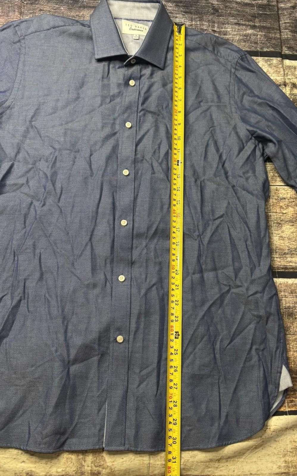 Ted Baker Ted Baker Endurance Dress Shirt Mens 16 32/33 Blue Cotton Size 38R - 12 Thumbnail