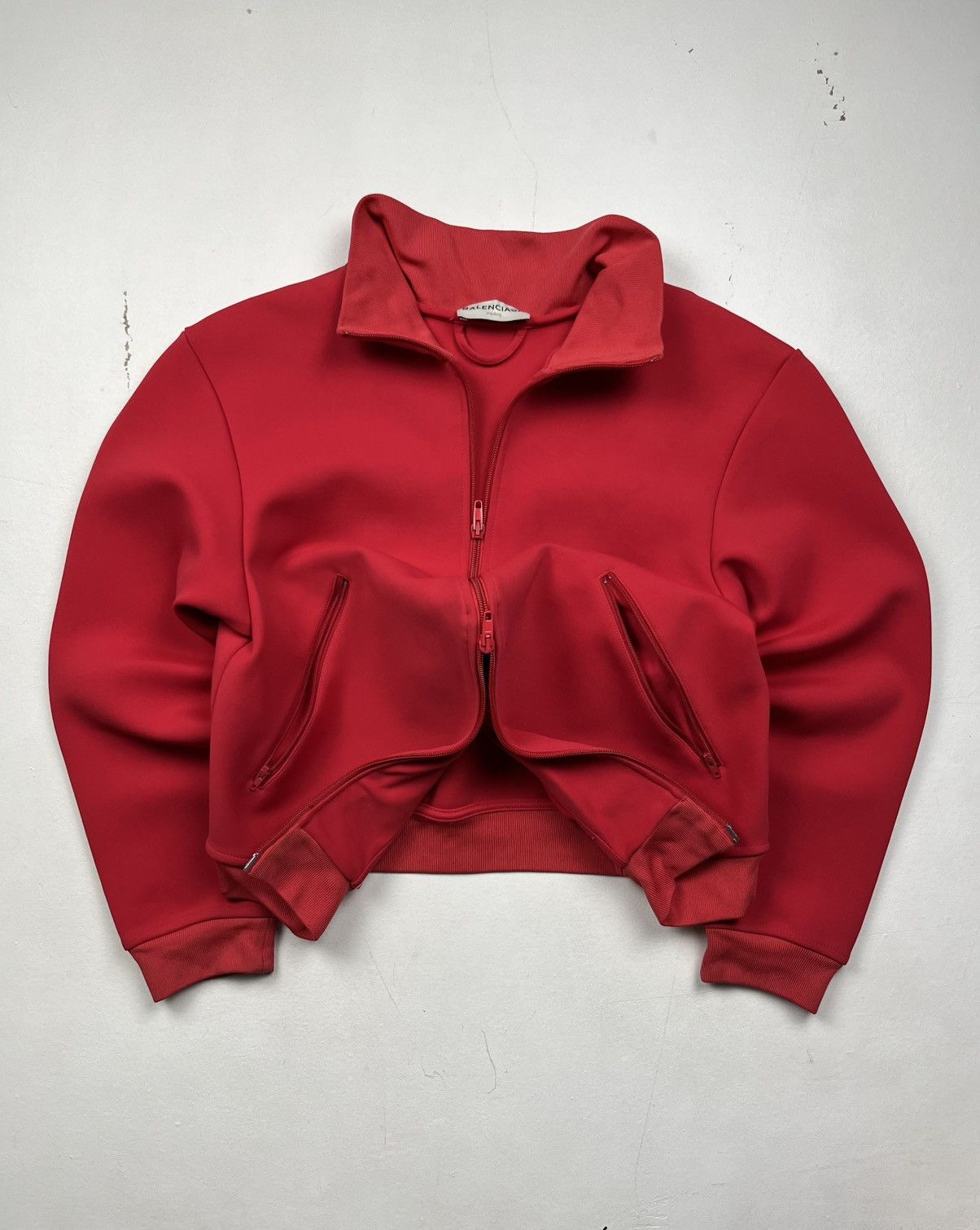 Balenciaga Balenciaga FW16 Asymmetric Red Zip Jacket – Runway Piece Size S / US 4 / IT 40 - 7 Thumbnail