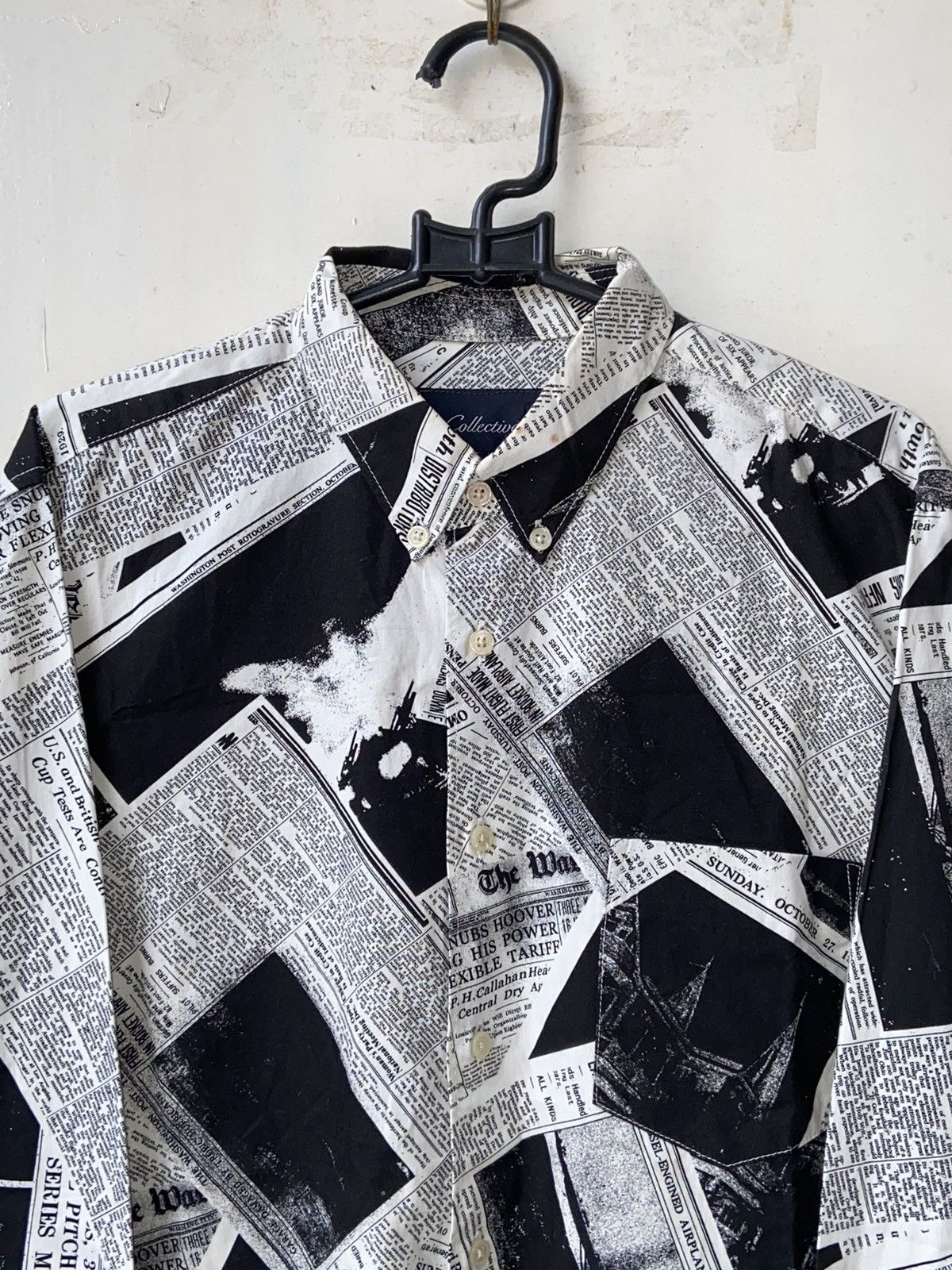 Japanese Brand COLLECTIVE Newspaper Printed Patterned Shirt Size US S / EU 44-46 / 1 - 3 Thumbnail