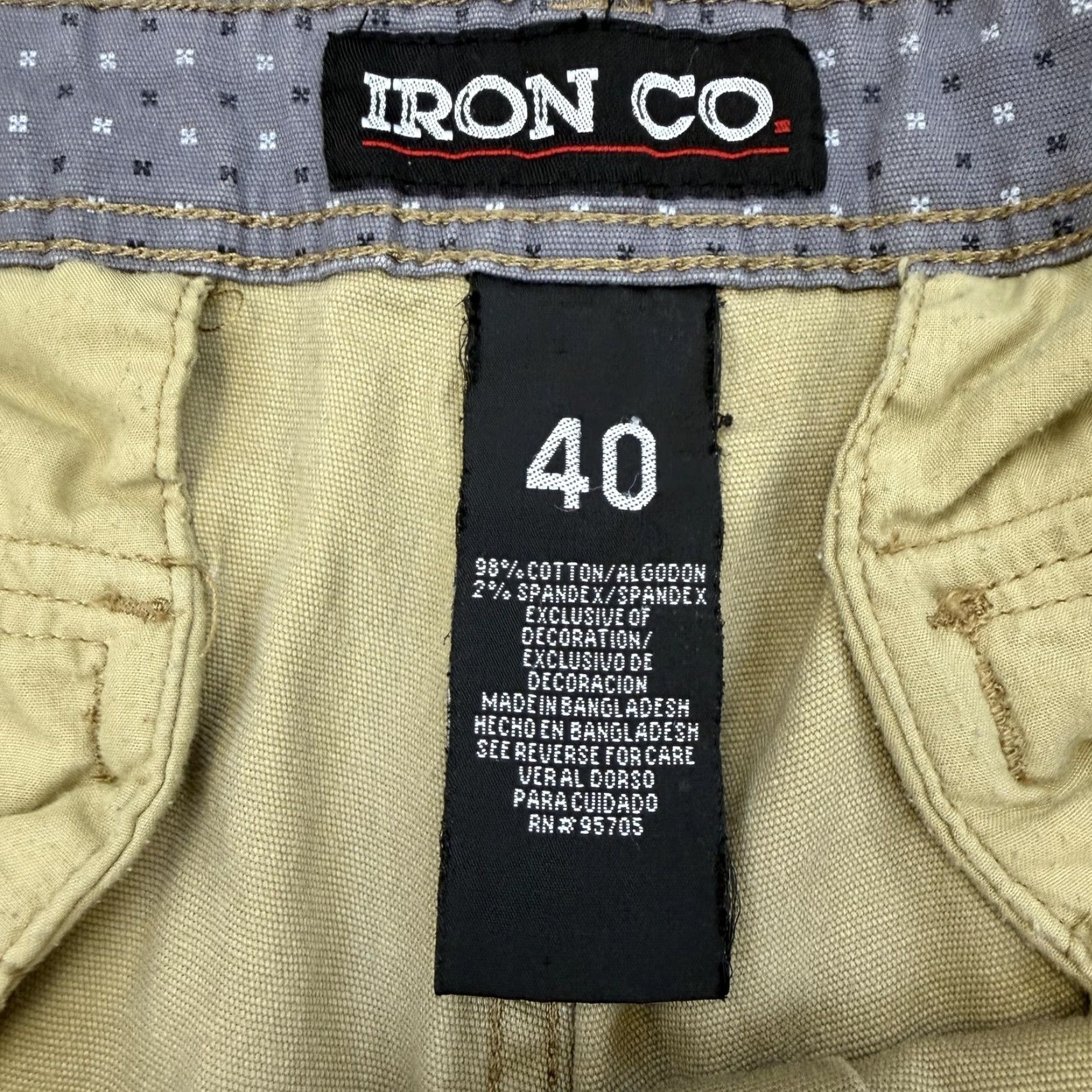 Vintage IRON CO. Cargo Shorts Mens 40 Beige Stretch Multi Pocket Casual Outdoor Size US 40 / EU 56 - 5 Thumbnail