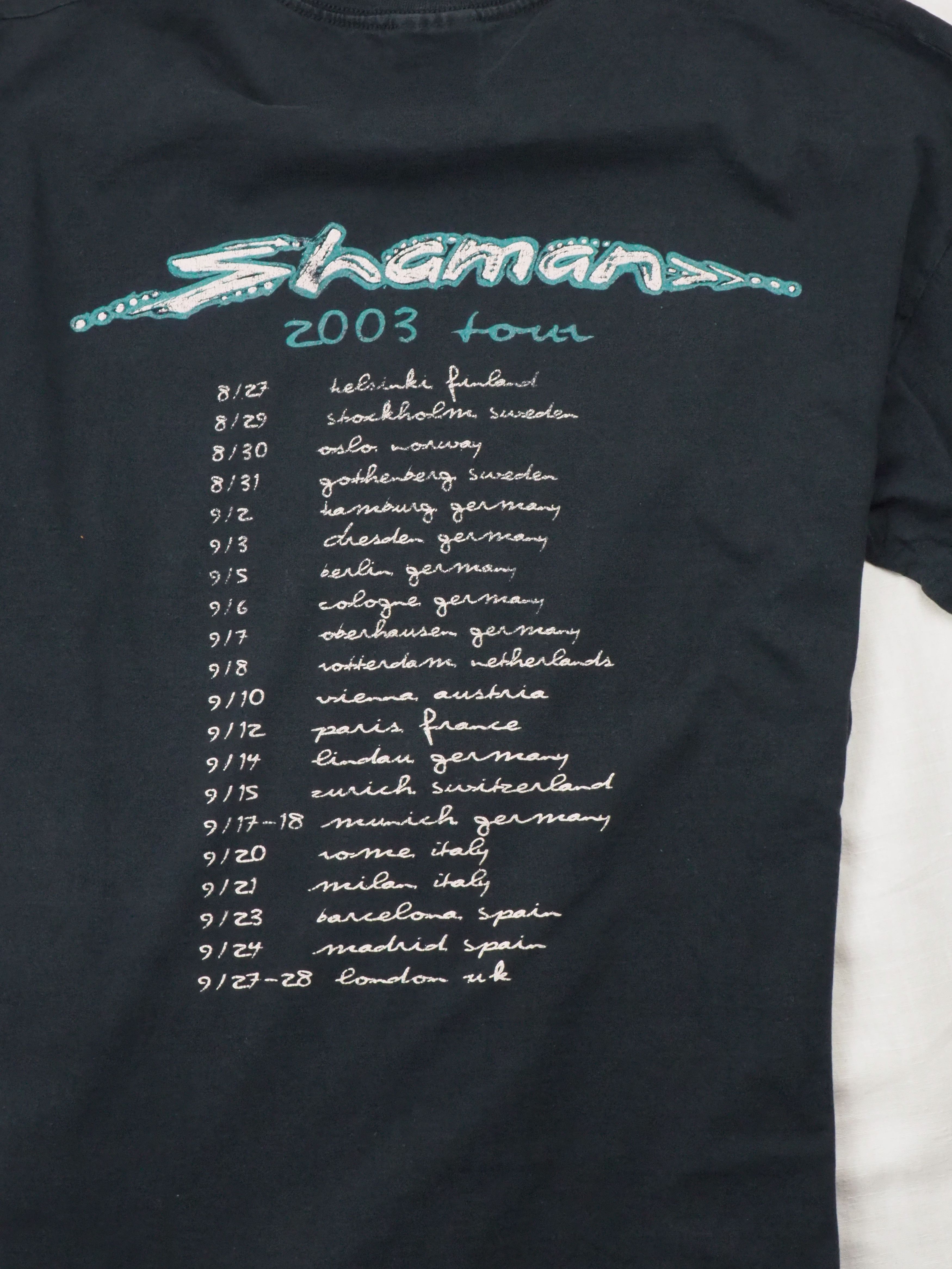 Band Tees Santana Shaman 2003 Tour Tee Vintage Size US L / EU 52-54 / 3 - 3 Thumbnail