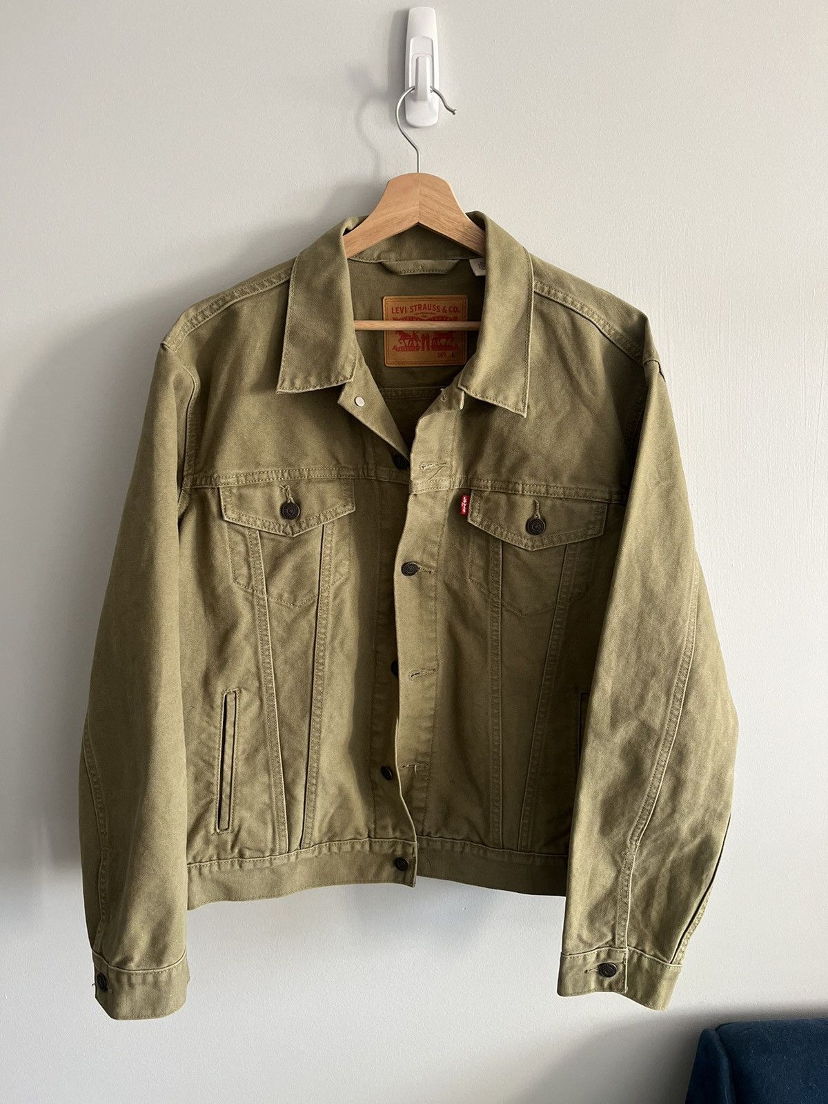Levi's Green Trucker Jacket Size US L / EU 52-54 / 3 - 1 Thumbnail