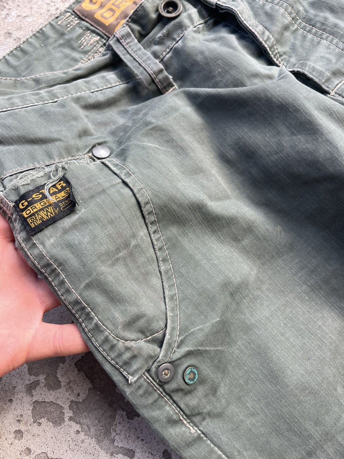G-Star Vintage G-Star Raw Big Logo Japanese Distressed Faded Pants Size US 32 / EU 48 - 7 Thumbnail