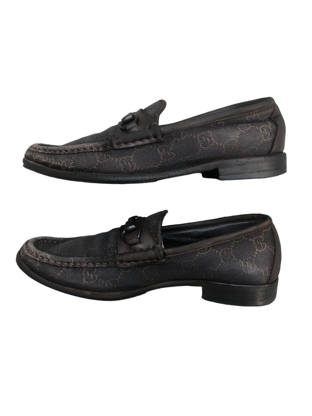 🔥 GUCCI Denim GG Vintage Monogram Loafers Dress Shoes Black