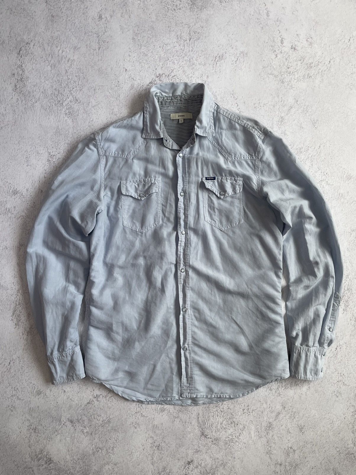 Diesel Diesel Light Blue Shirts Size L Size US L / EU 52-54 / 3 - 1 Thumbnail