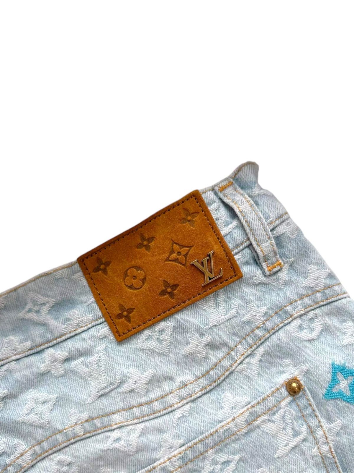 Louis Vuitton × Tyler The Creator Louis Vuitton X Tyler 32 Craggy Blue Monogram Denim Jeans Size US 32 / EU 48 - 4 Thumbnail