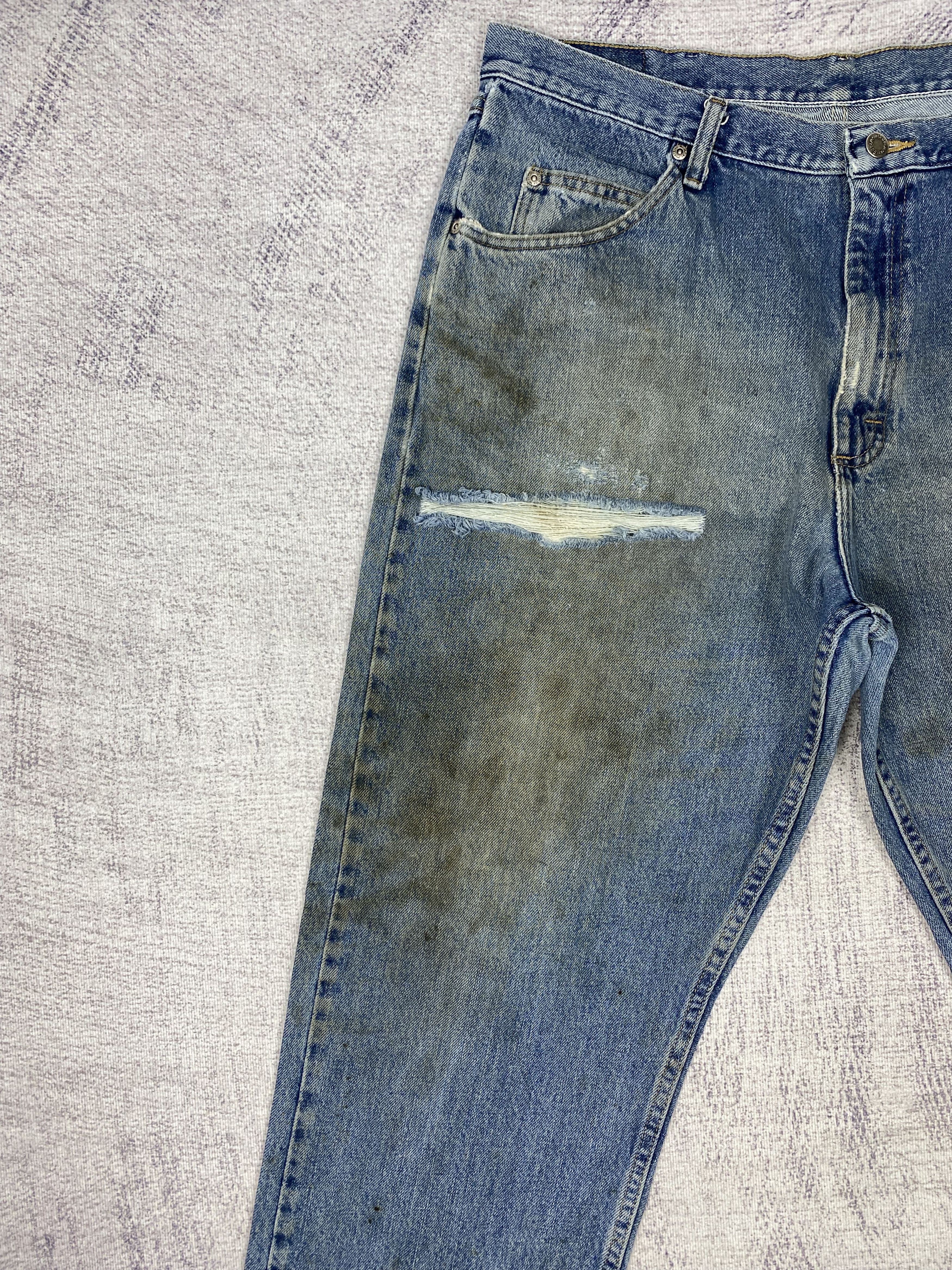 Wrangler Vintage Wrangler Distressed Blue Denim Jeans P0486 Size US 38 / EU 54 - 4 Thumbnail