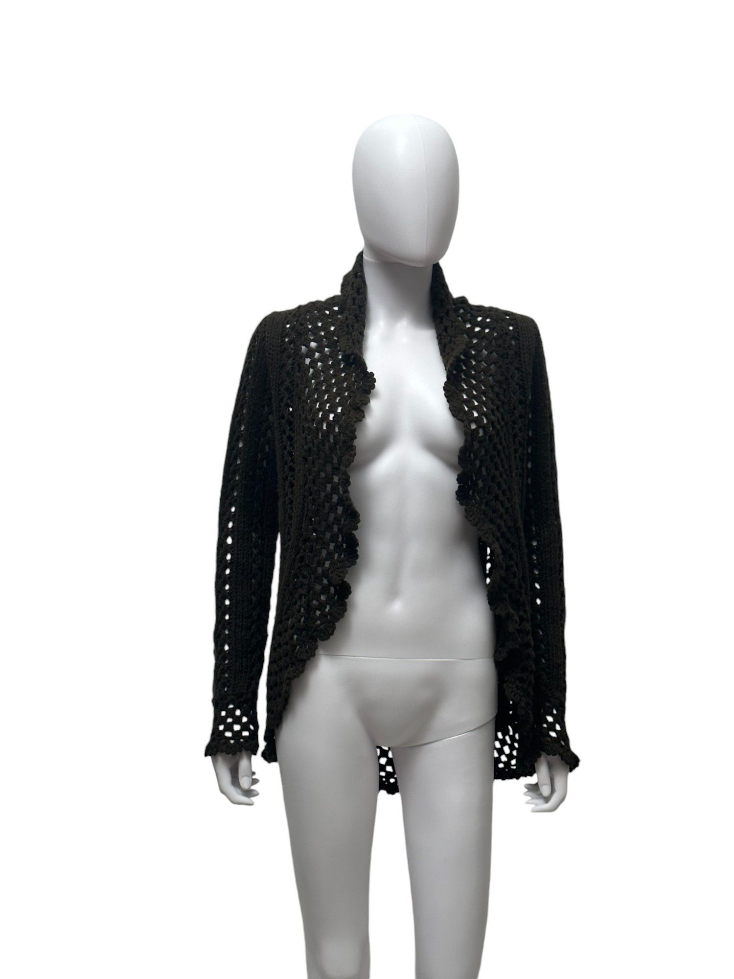 Jean Paul Gaultier Knitted Brown Cardigan Size ONE SIZE - 1 Thumbnail