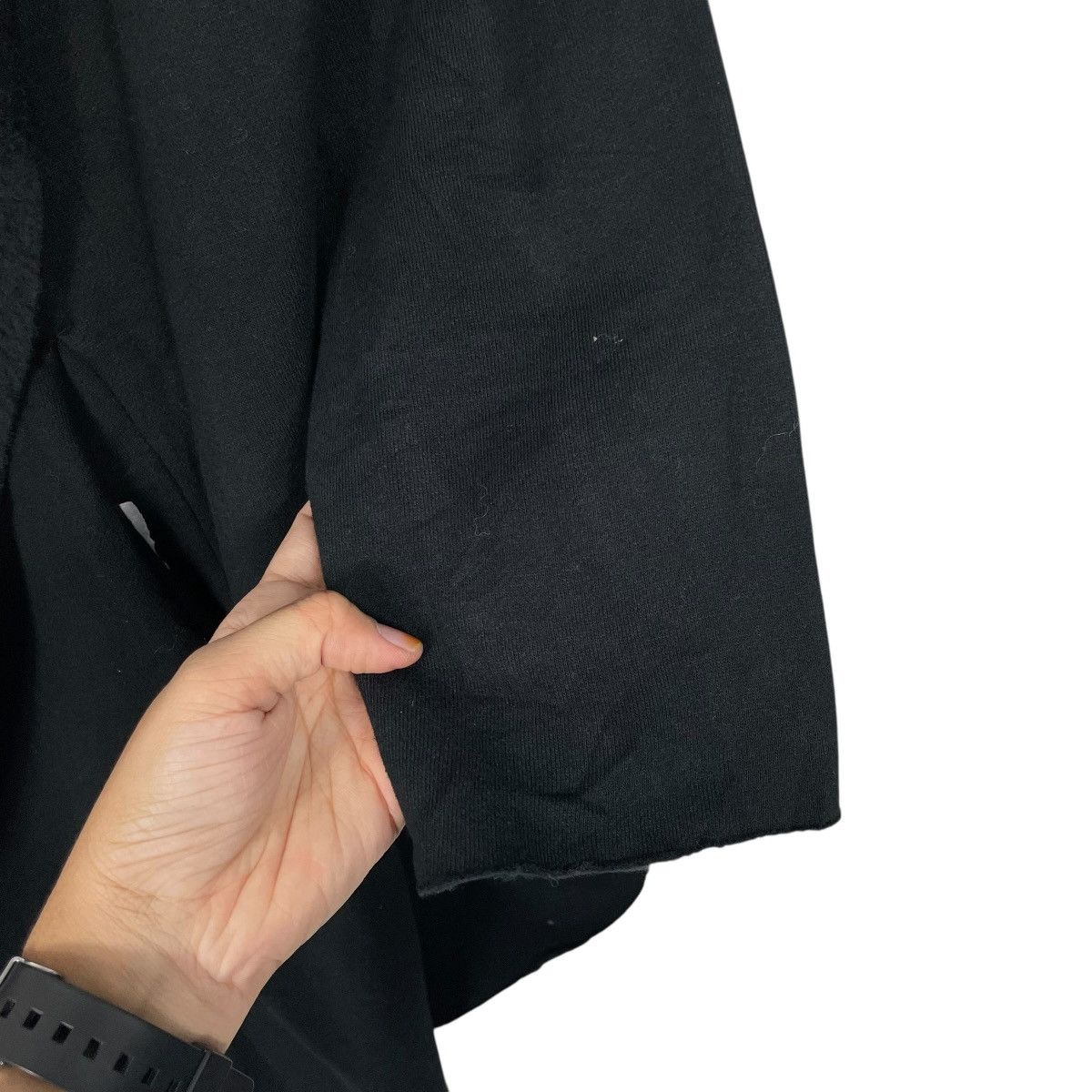Japanese Brand Mizuiro Industries Black Hooded Buttonless Cape Coat Size M / US 6-8 / IT 42-44 - 11 Thumbnail