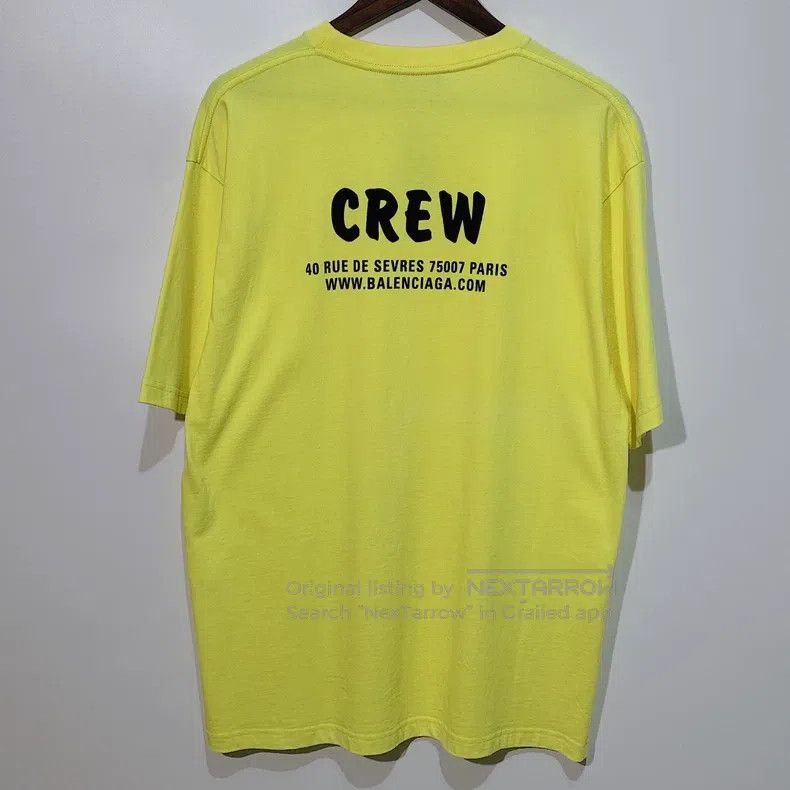 Balenciaga Balenciaga Bright Yellow Round Neck Printed Short Sleeve, Size US S / EU 44-46 / 1 - 2 Thumbnail