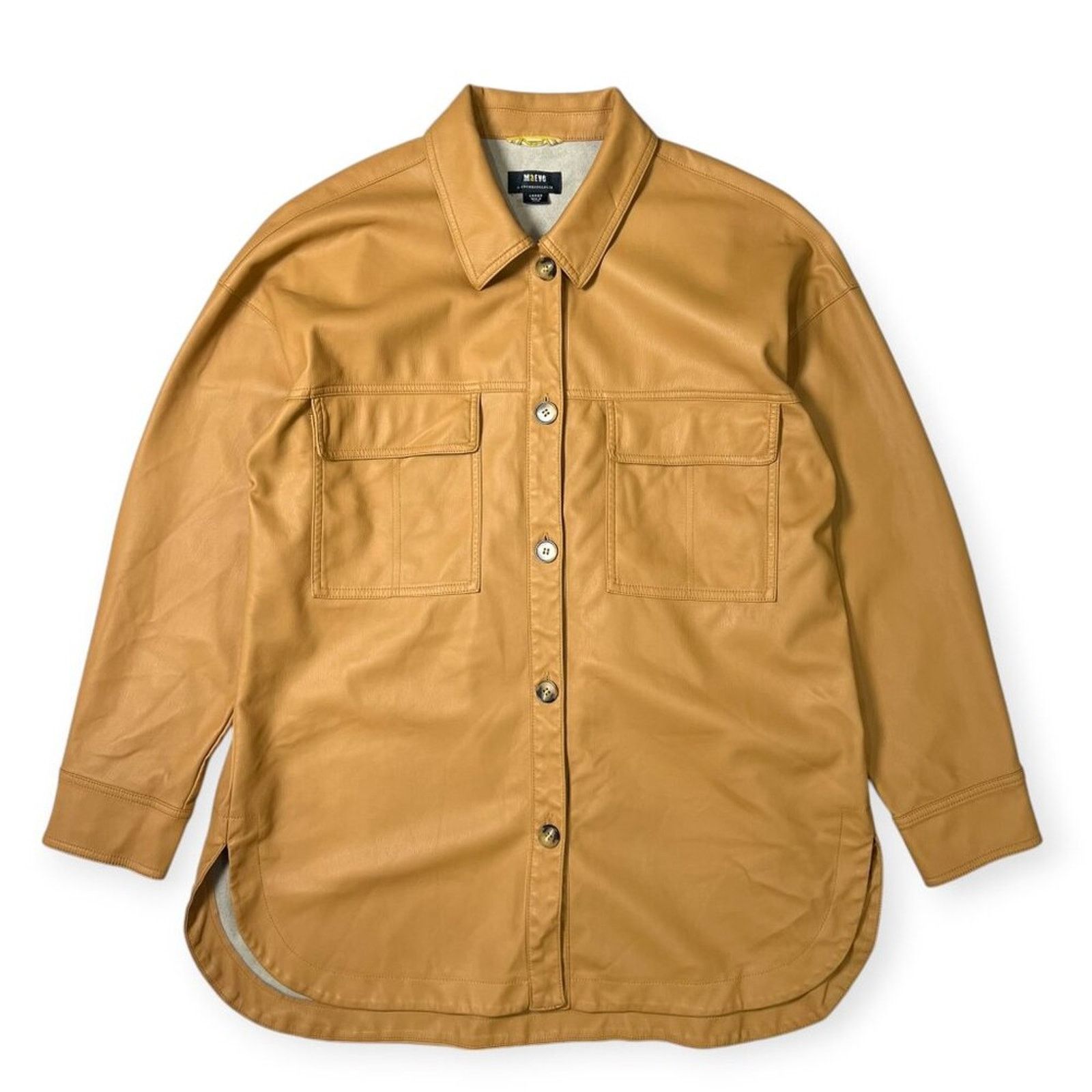 Anthropologie Maeve Oversized Vegan Leather Button Shacket Womens L Size L / US 10 / IT 46 - 1 Thumbnail