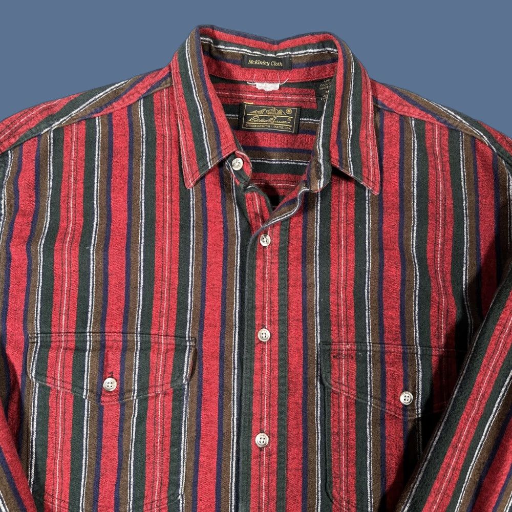 Eddie Bauer VINTAGE Eddie Bauer Flannel Shirt Mens Large Red Striped 90s Outdoor Casual Size US L / EU 52-54 / 3 - 1 Thumbnail