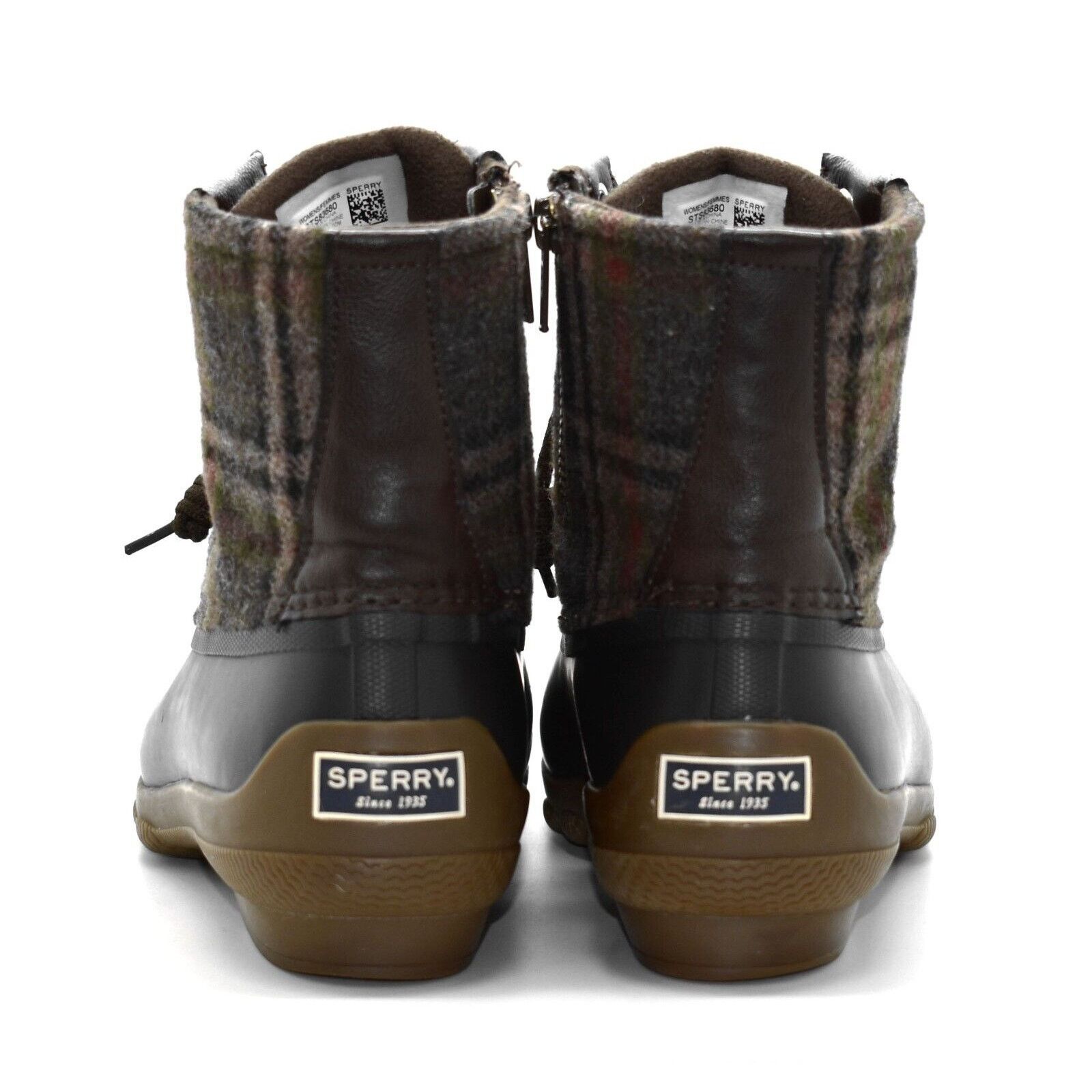 Sperry SPERRY STS83680 Plaid Brown Rubber Bottom Duck Boot Shoes 8 Size US 8 / IT 38 - 5 Thumbnail