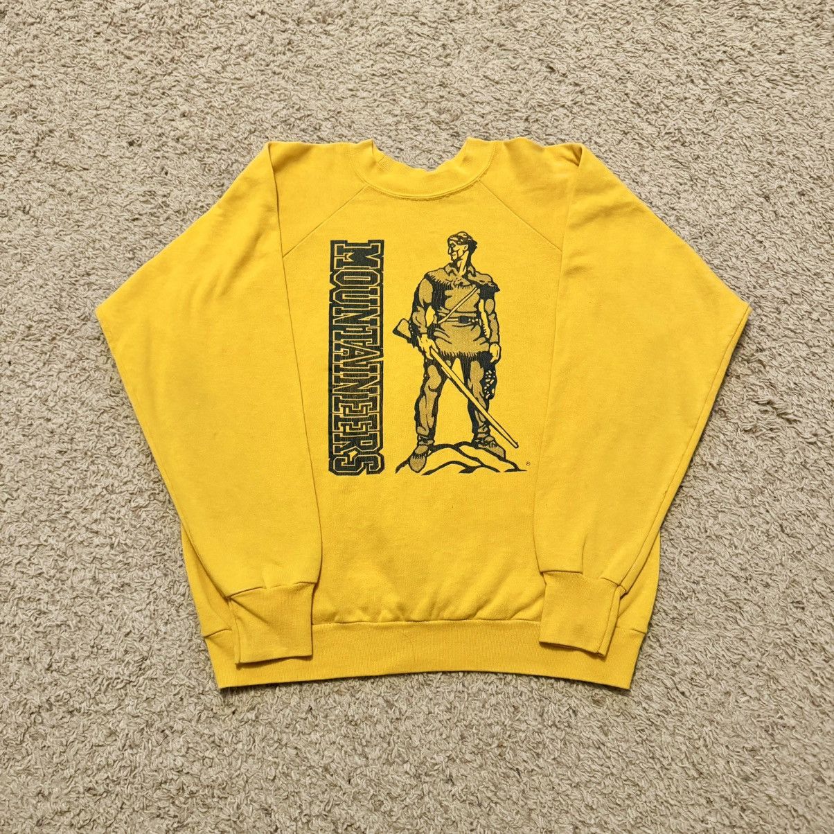Vintage VINTAGE 80s WEST VIRGINIA MOUNTAINEERS SWEATSHIRT! Size US L / EU 52-54 / 3 - 1 Thumbnail