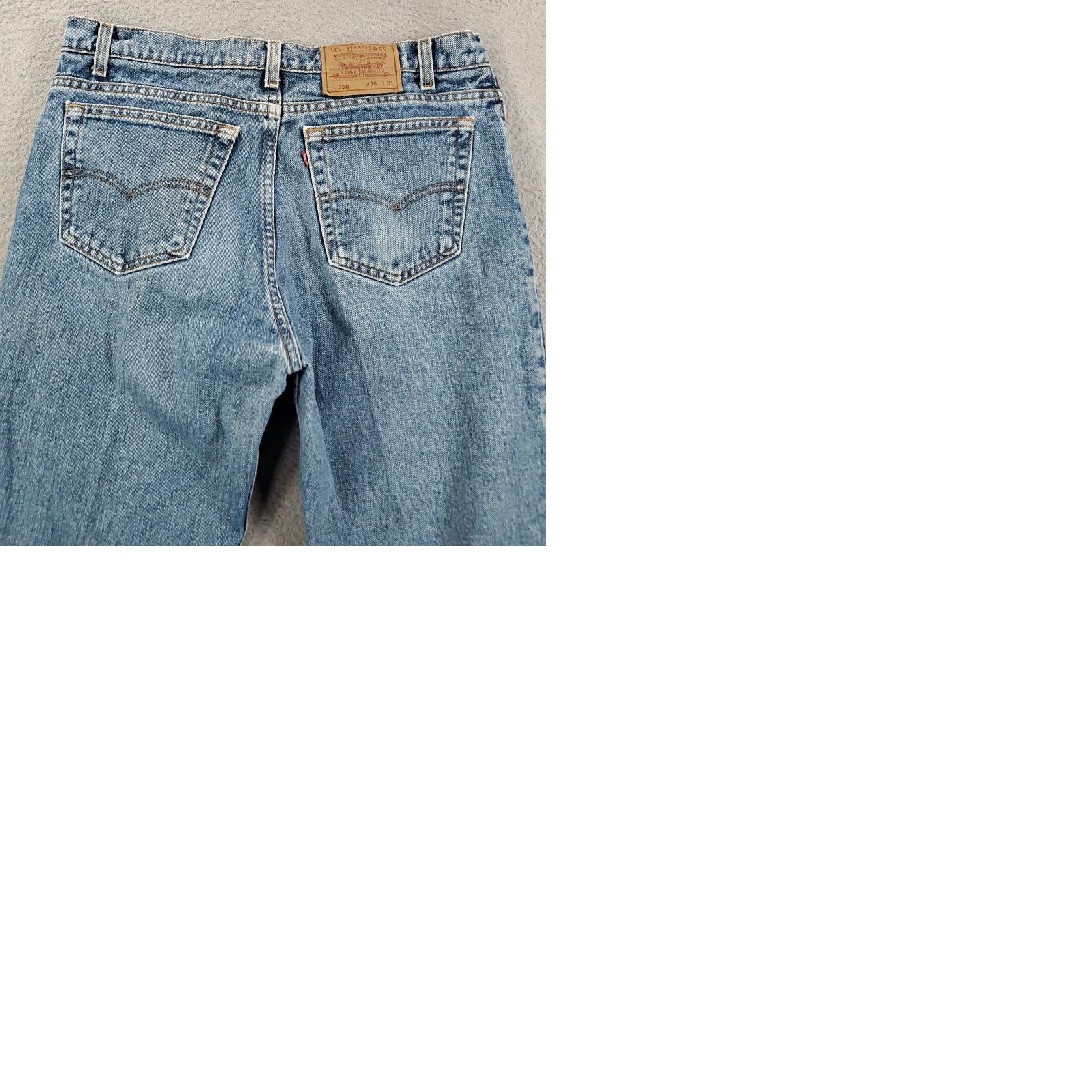 Levi's VINTAGE Levi's Jeans Mens 36 Relaxed Fit 550 Blue Distressed USA Hemmed 36x39 Size US 36 / EU 52 - 9 Thumbnail