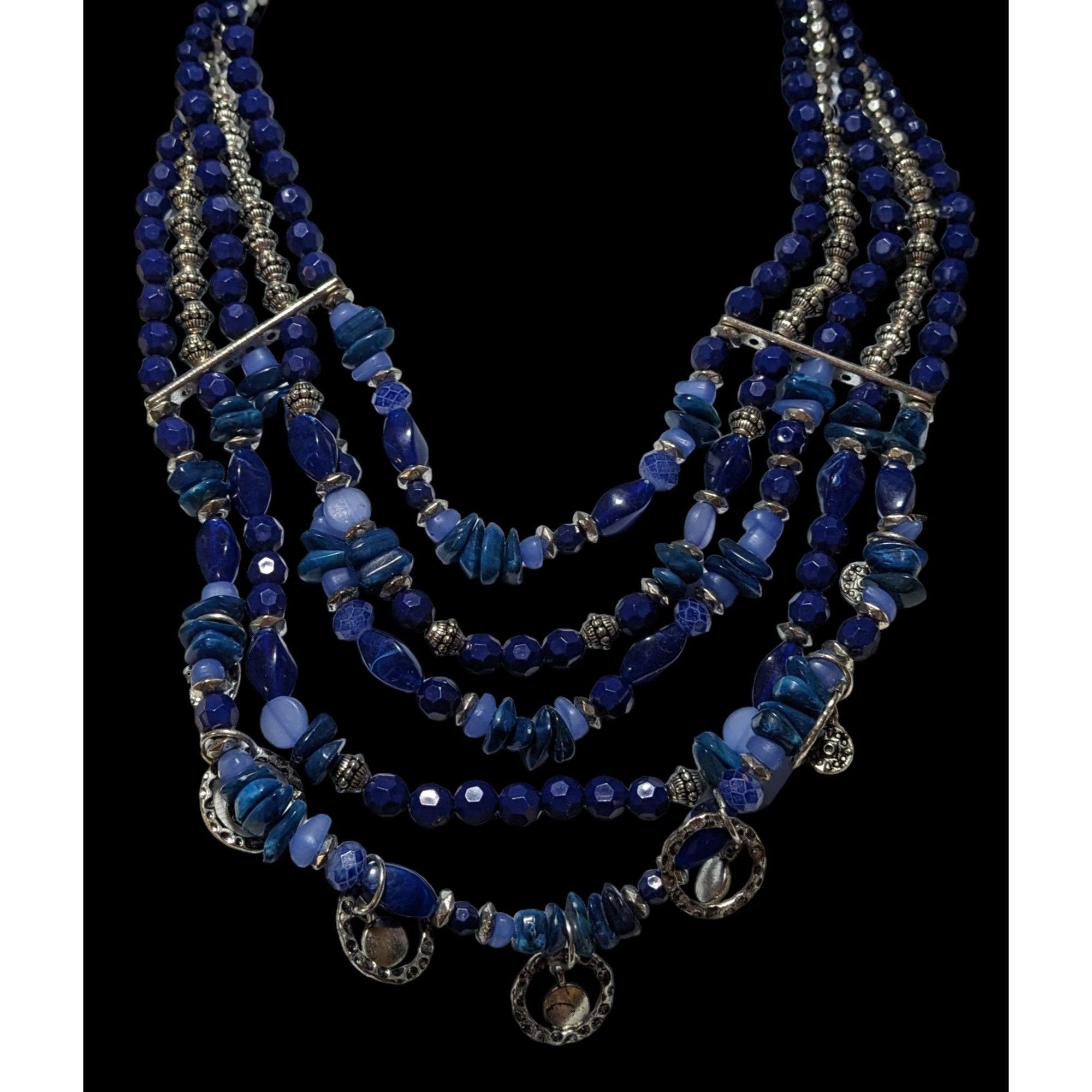 Other Silver And Blue Bohemian Bib Necklace Size ONE SIZE - 2 Thumbnail