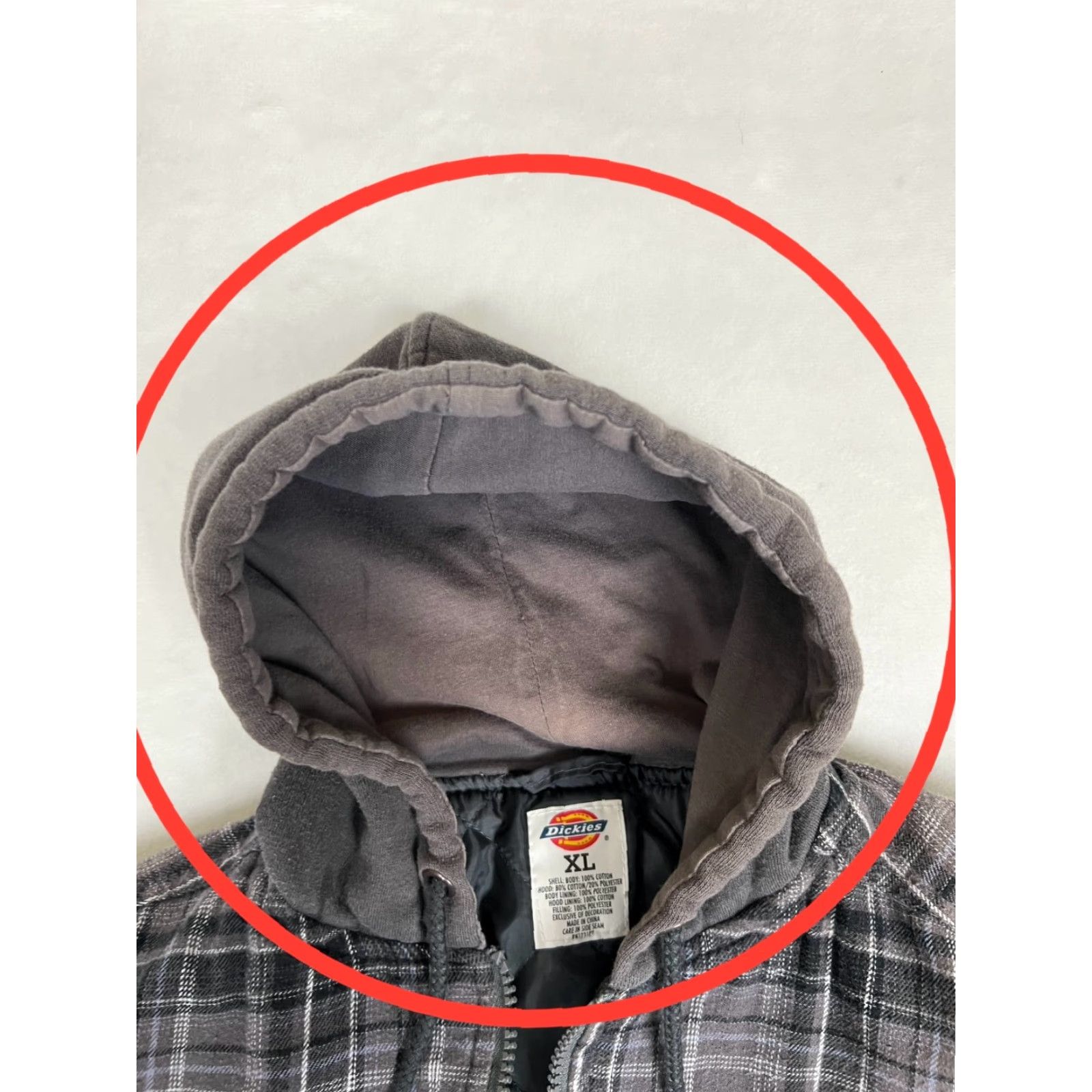 Dickies VINTAGE Dickies Jacket Mens XL Gray Plaid Fleece Quilted Full Zip Hooded Size US XL / EU 56 / 4 - 5 Thumbnail
