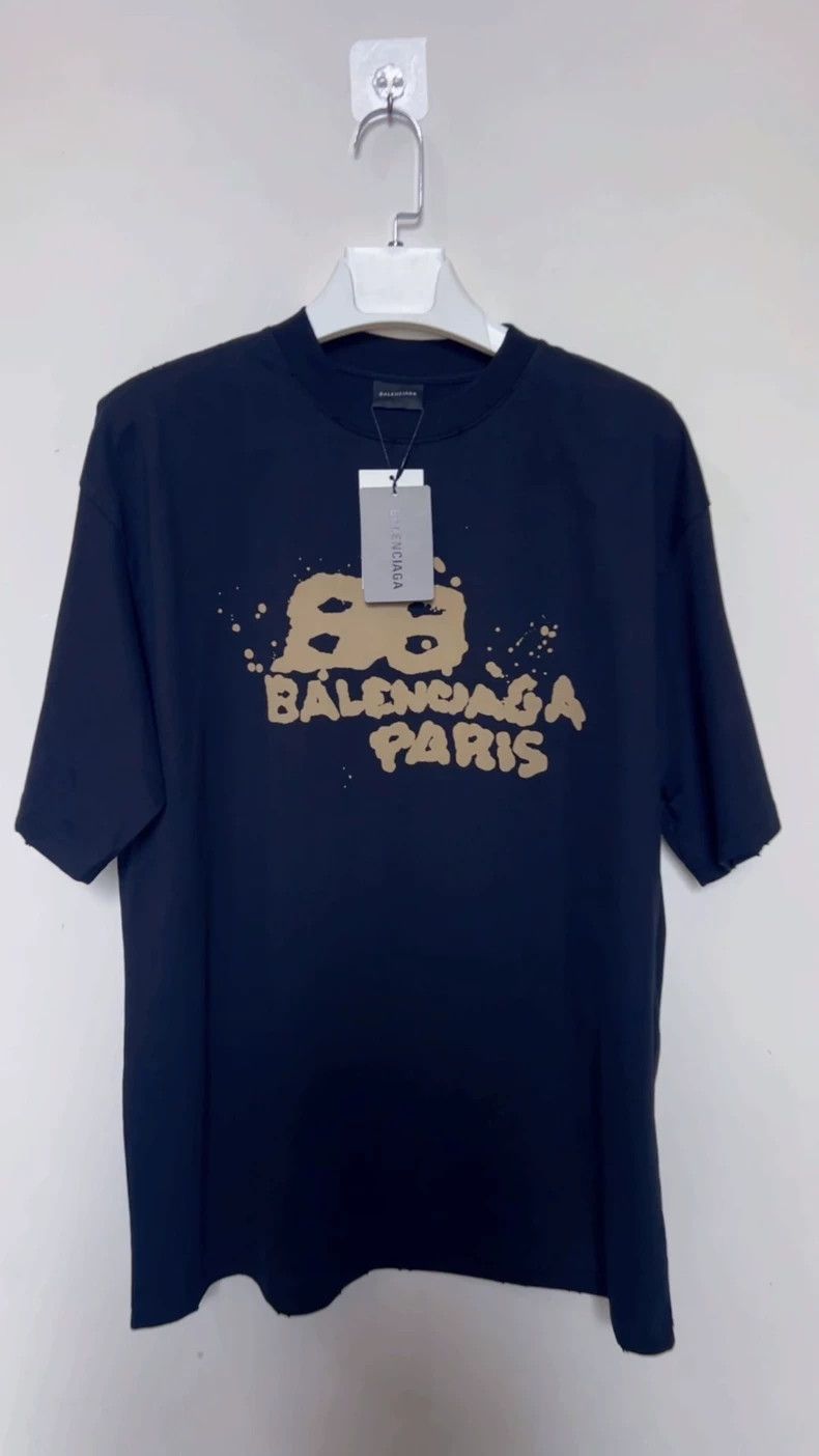 Balenciaga Sabotage do old graffiti double B short sleeves