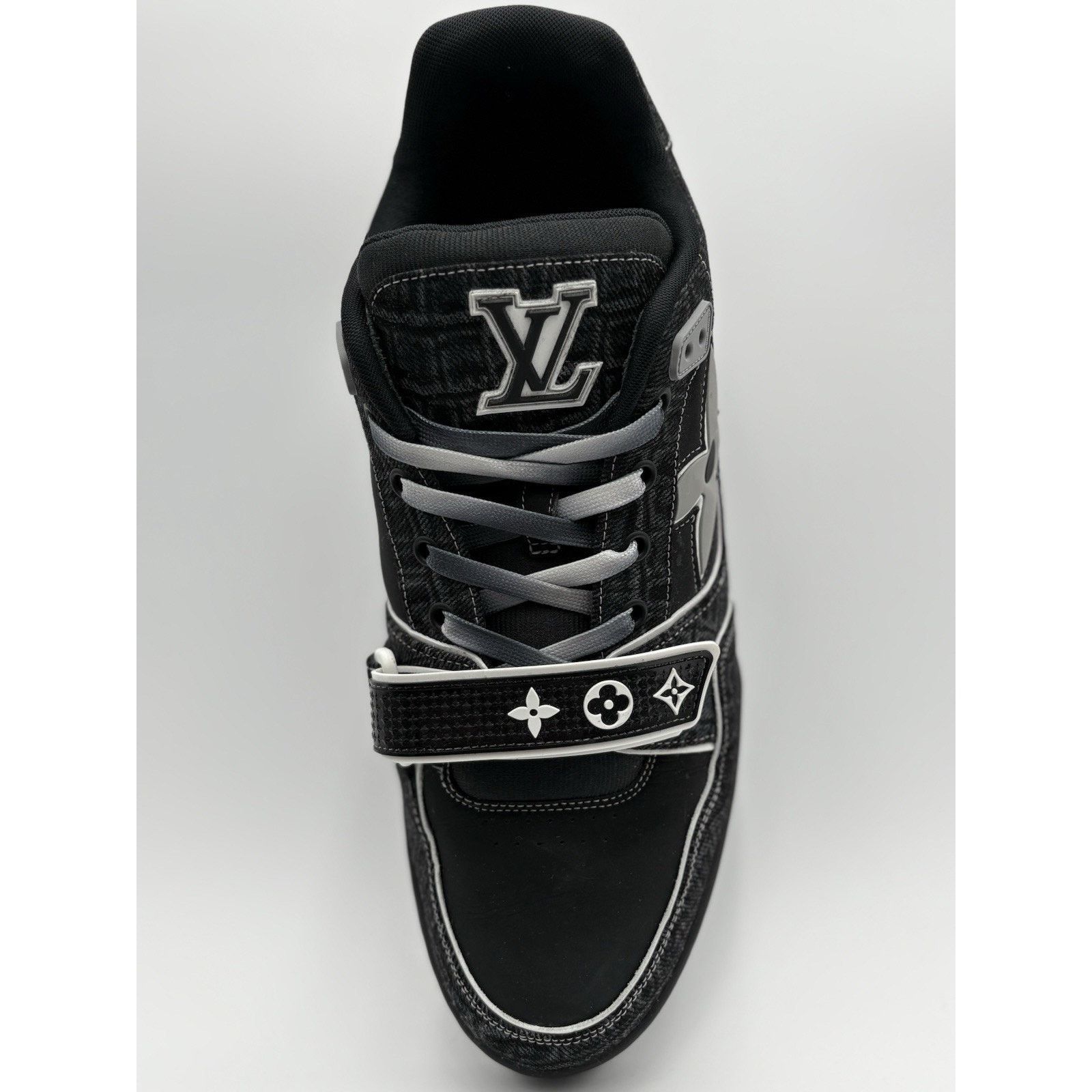 Louis Vuitton Louis Vuitton Croc Denim Strap Trainer ' Black ' WORN 1x Size US 12 / EU 45 - 11 Thumbnail