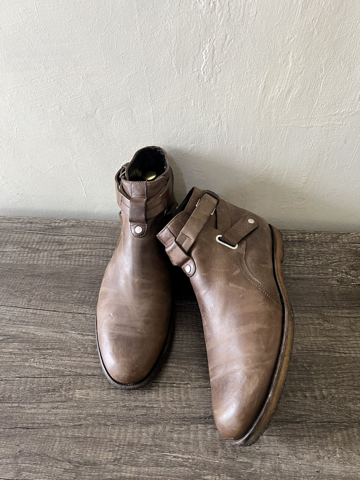 Dior DIOR HOMME BY KVA 2010 BUCKLE CREPE SOLE BOOTS HEDI SLIMANE Size US 9.5 / EU 42-43 - 8 Thumbnail