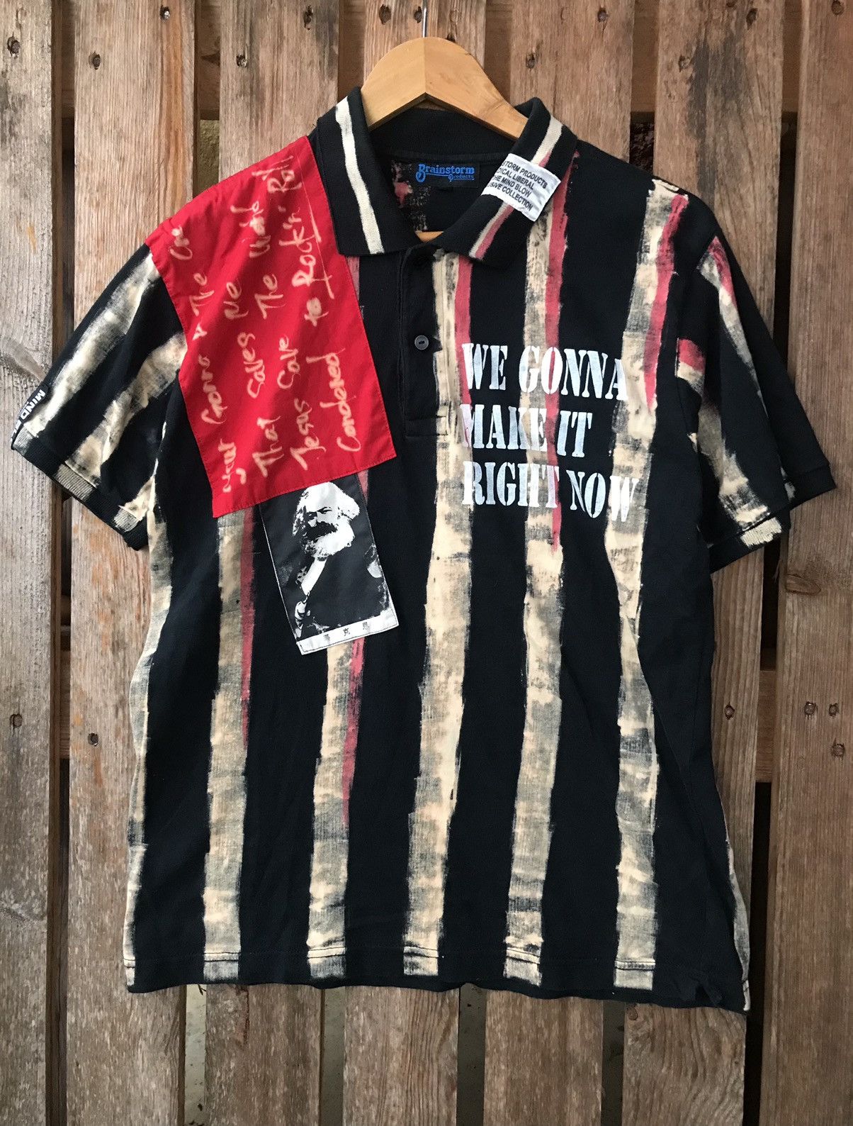 Japanese Brand Vtg Brianstorm Seditionaries Karl Marx Chaos Polo Tee Size US L / EU 52-54 / 3 - 1 Thumbnail