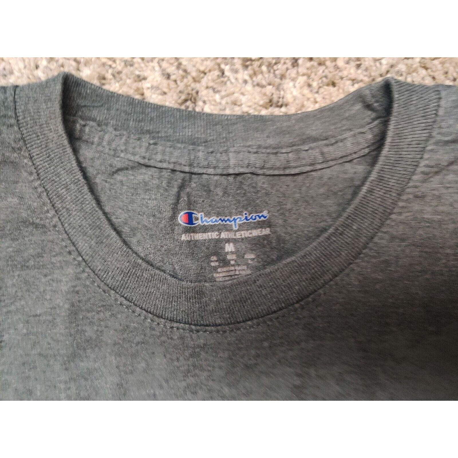 Champion Champion Shirt Adult Mens Medium Solid Gray Embroidered Logo Size US M / EU 48-50 / 2 - 5 Thumbnail