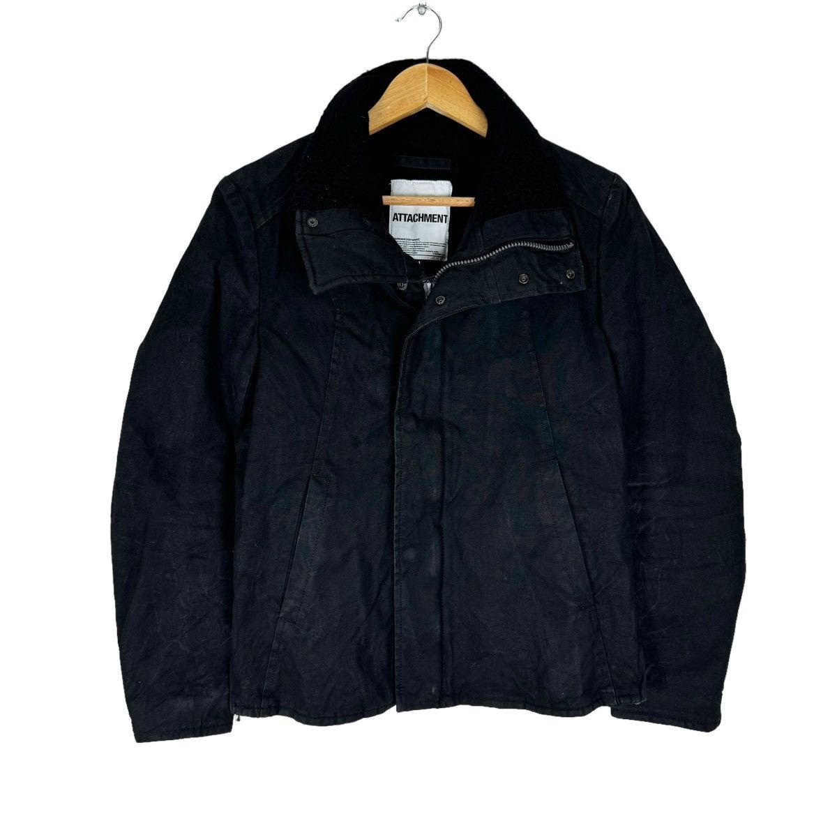 Kazuyuki Kumagai Attachment 🔥ATTACHMENT BLACK WAX BIKERS ZIPPER JACKET Size US S / EU 44-46 / 1 - 3 Thumbnail
