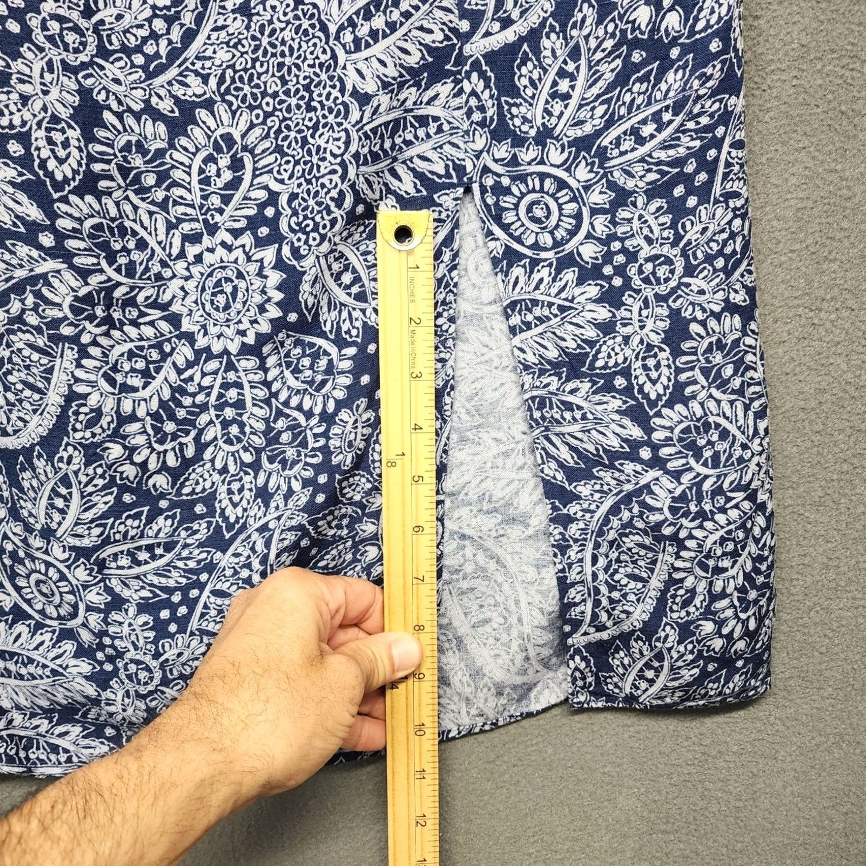 Madewell Madewell Skirt Womens 4 Midi Floral Blue Zip Up Knee Length Side Slit Casual Size 27" / US 4 / IT 40 - 7 Thumbnail
