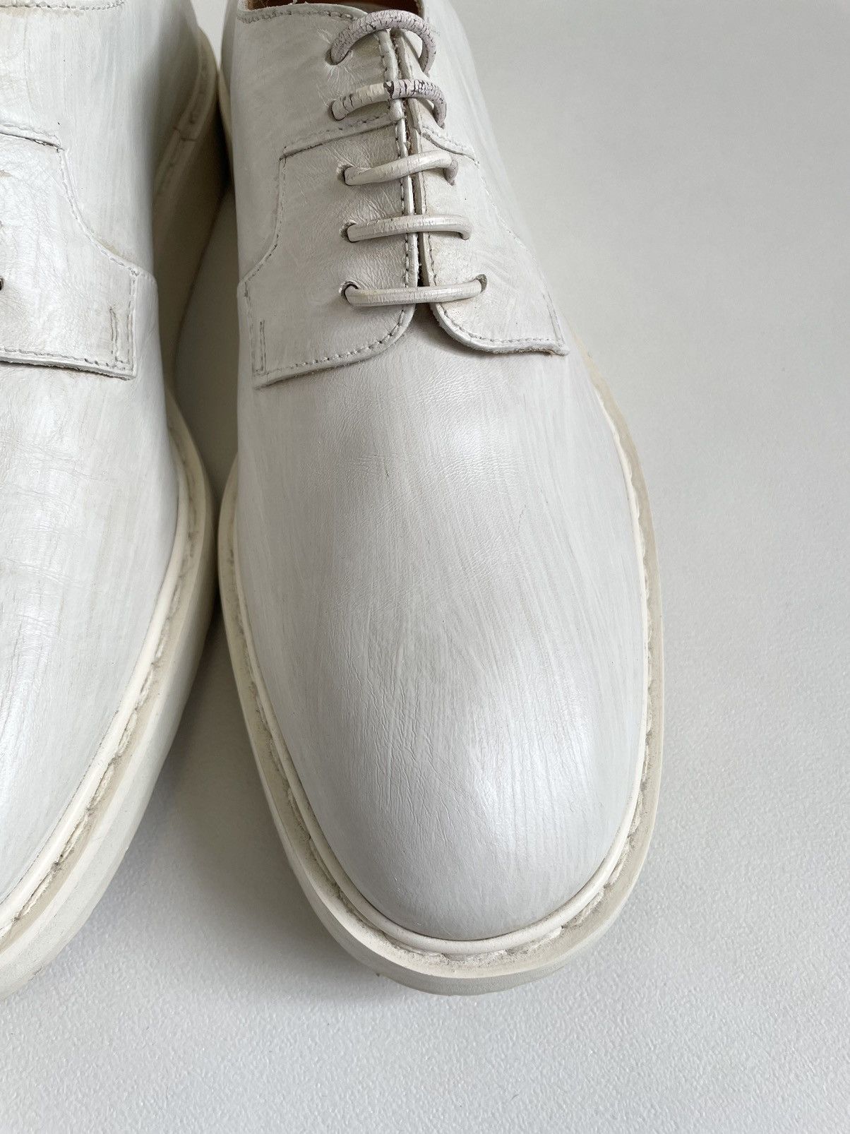 Maison Margiela ‘White Painted’ Wedge Sole Derbies Size US 10 / EU 43 - 10 Thumbnail