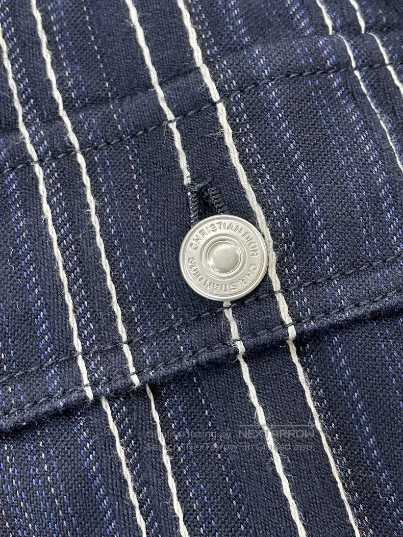Dior Dior Dark blue vertical striped denim jacket Size XXS / US 00 / IT 34 - 2 Thumbnail