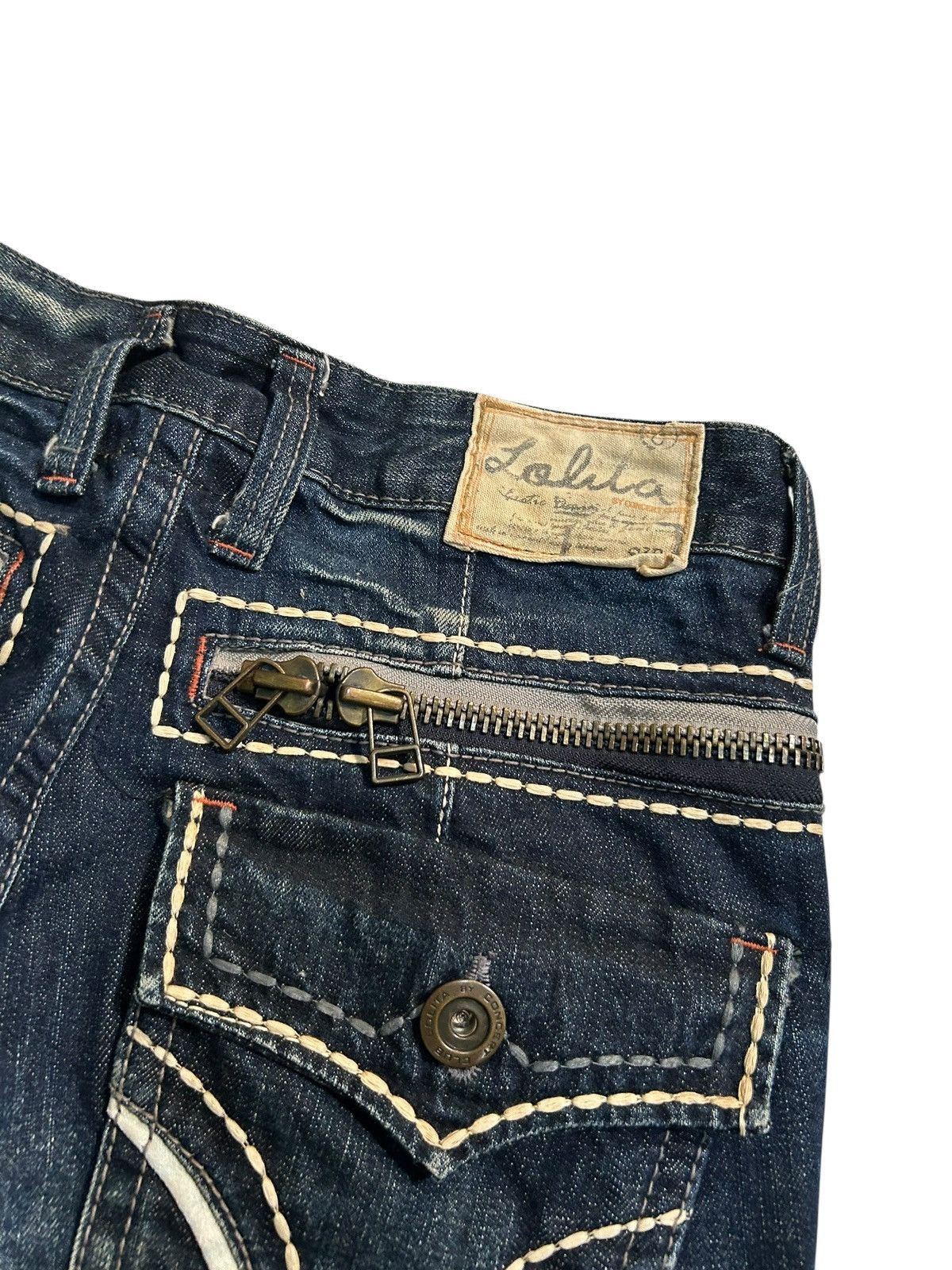 If Six Was Nine Yoshimoto Nara Lolita Japanese Punk Rusty Faded Denim Jeans☠️ Size US 30 / EU 46 - 7 Thumbnail