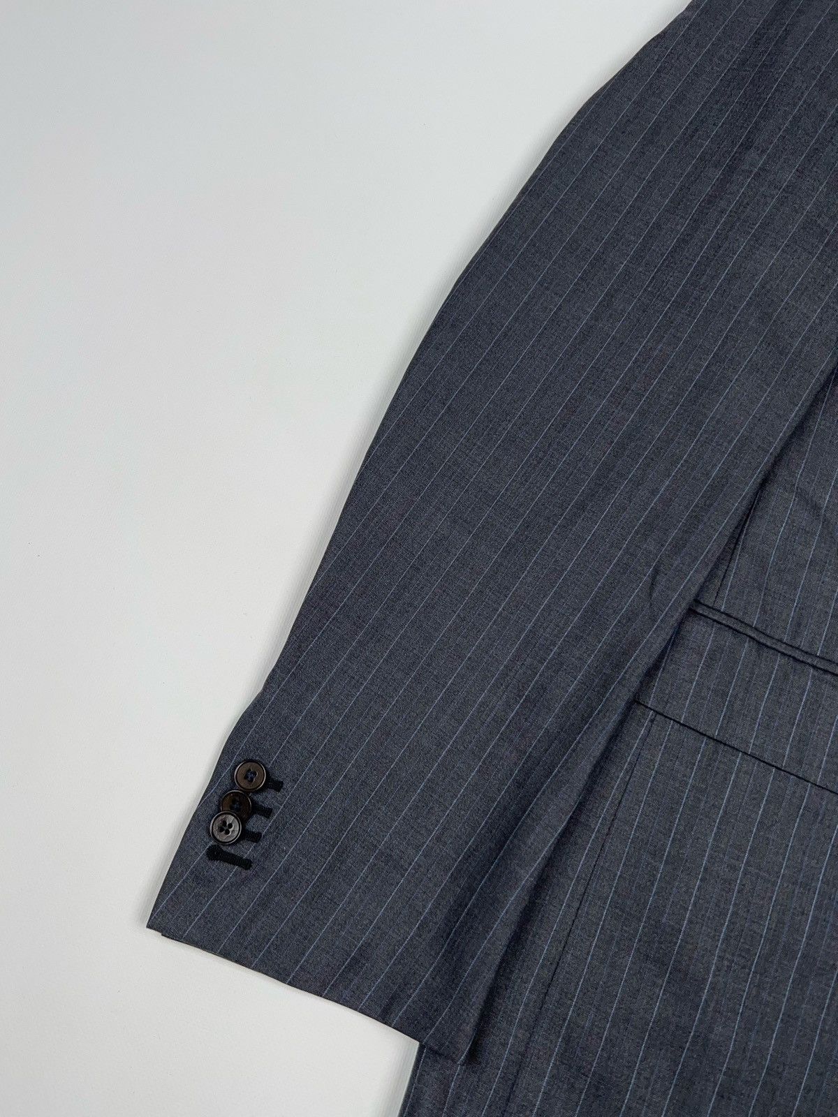 Ermenegildo Zegna Ermenegildo Zegna Su Misura Stripped Suit Wool Silk Size 46L - 3 Thumbnail