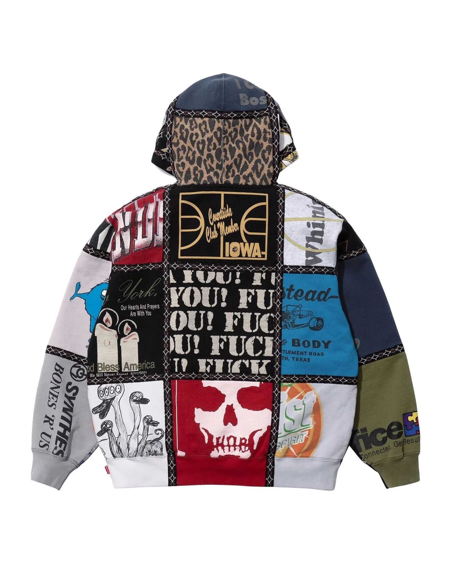 Number (N)ine Supreme Number (N)ine Patchwork Zip Up Hooded Sweatshirt Size US XXL / EU 58 / 5 - 2 Thumbnail