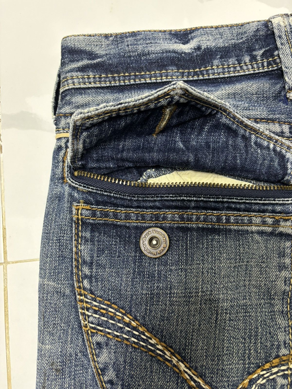 Hysteric Glamour × Japanese Brand 🔥BAGGY JEANS BACK NUMBER DISTRESS DENIM JEANS Size US 32 / EU 48 - 12 Thumbnail